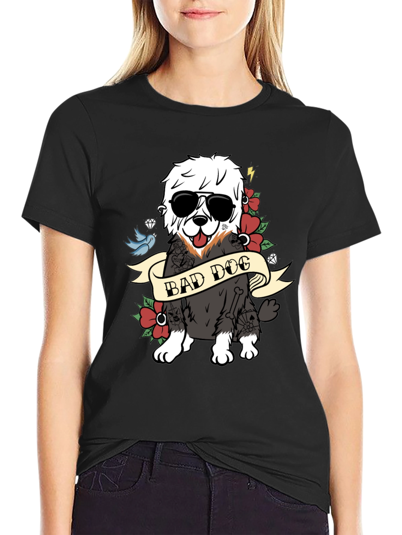 Bad Dog Graphic T-Shirt Cool Canine Tee