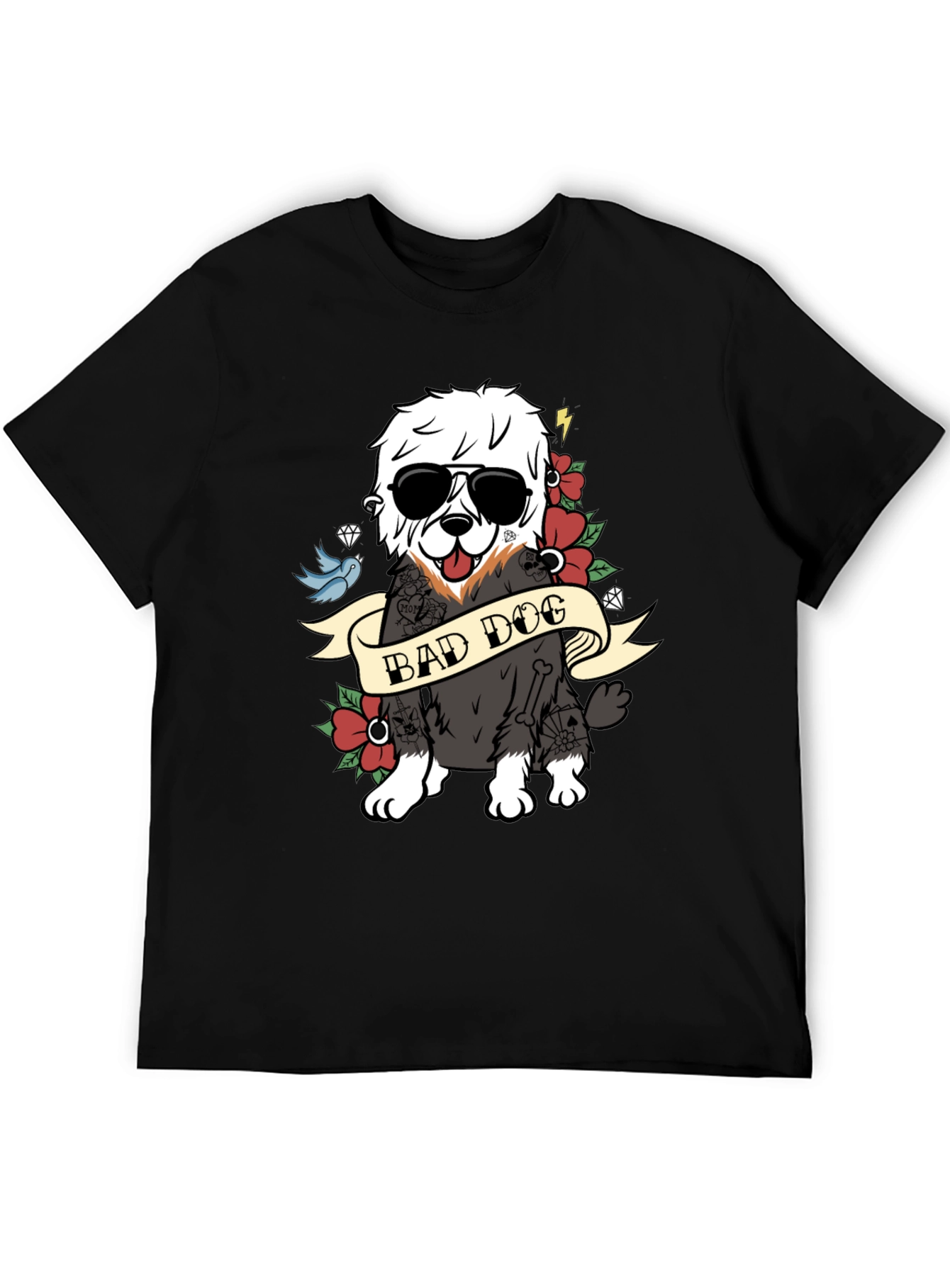 Bad Dog Graphic T-Shirt Cool Canine Tee
