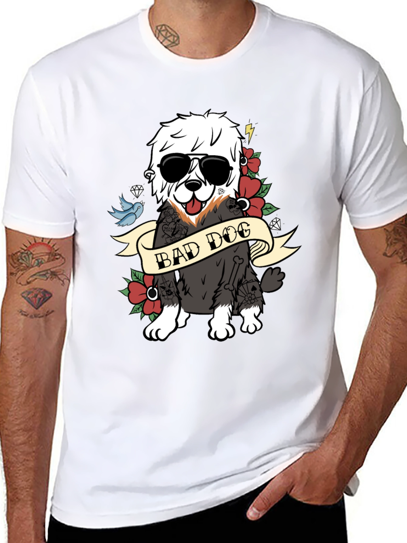 Bad Dog Graphic T-Shirt Cool Canine Tee