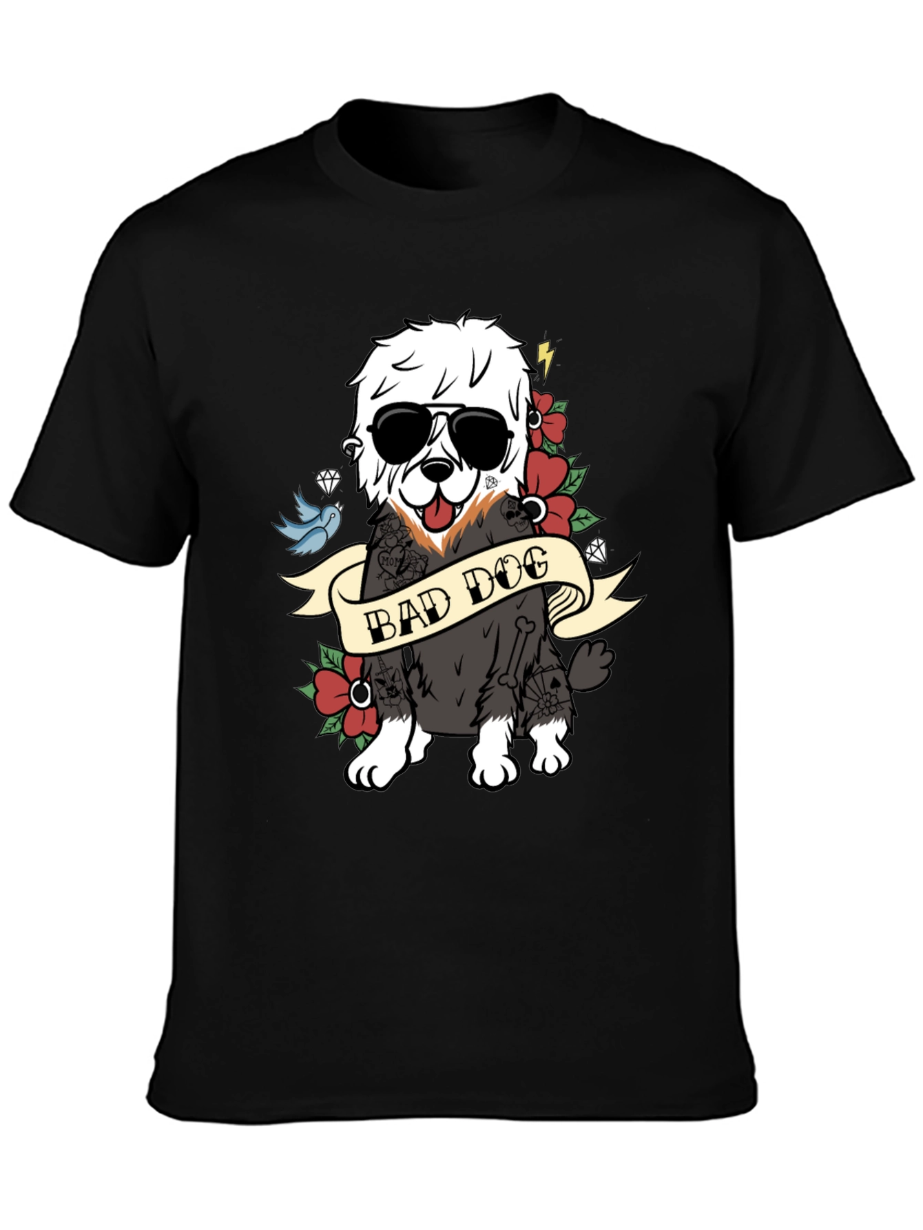 Bad Dog Graphic T-Shirt Cool Canine Tee