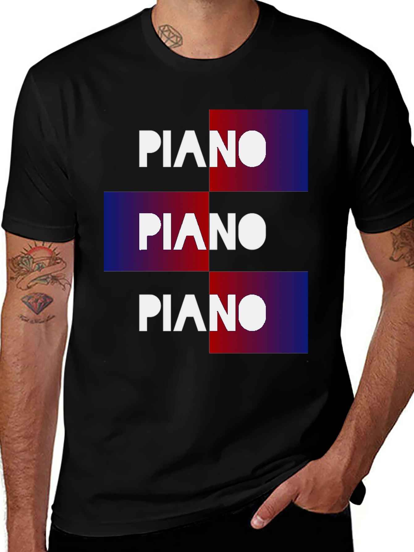 Piano Graphic T-Shirt - Cool Music Tee