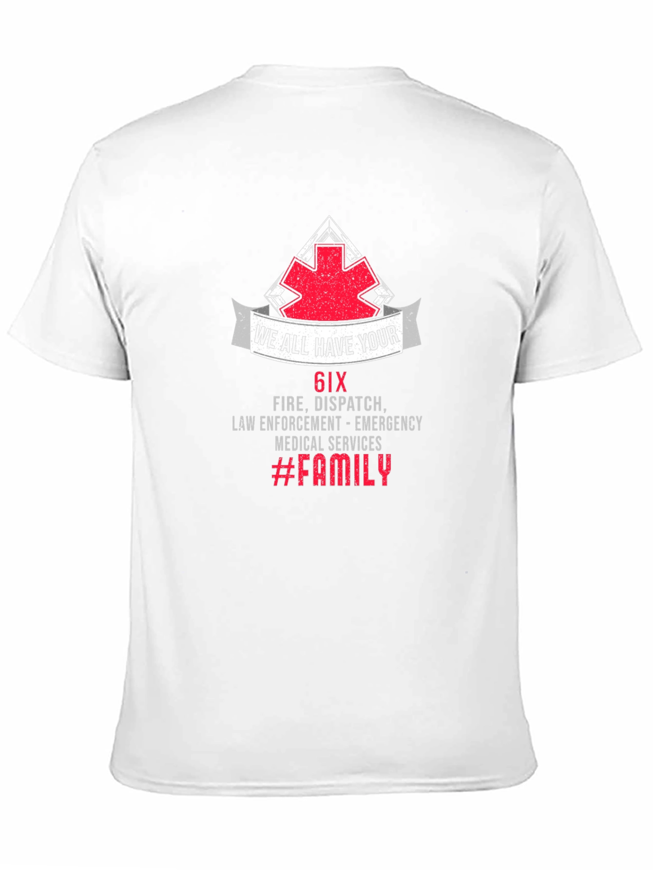 6IX Fire Dispatch Emergency Services Black T-Shirt