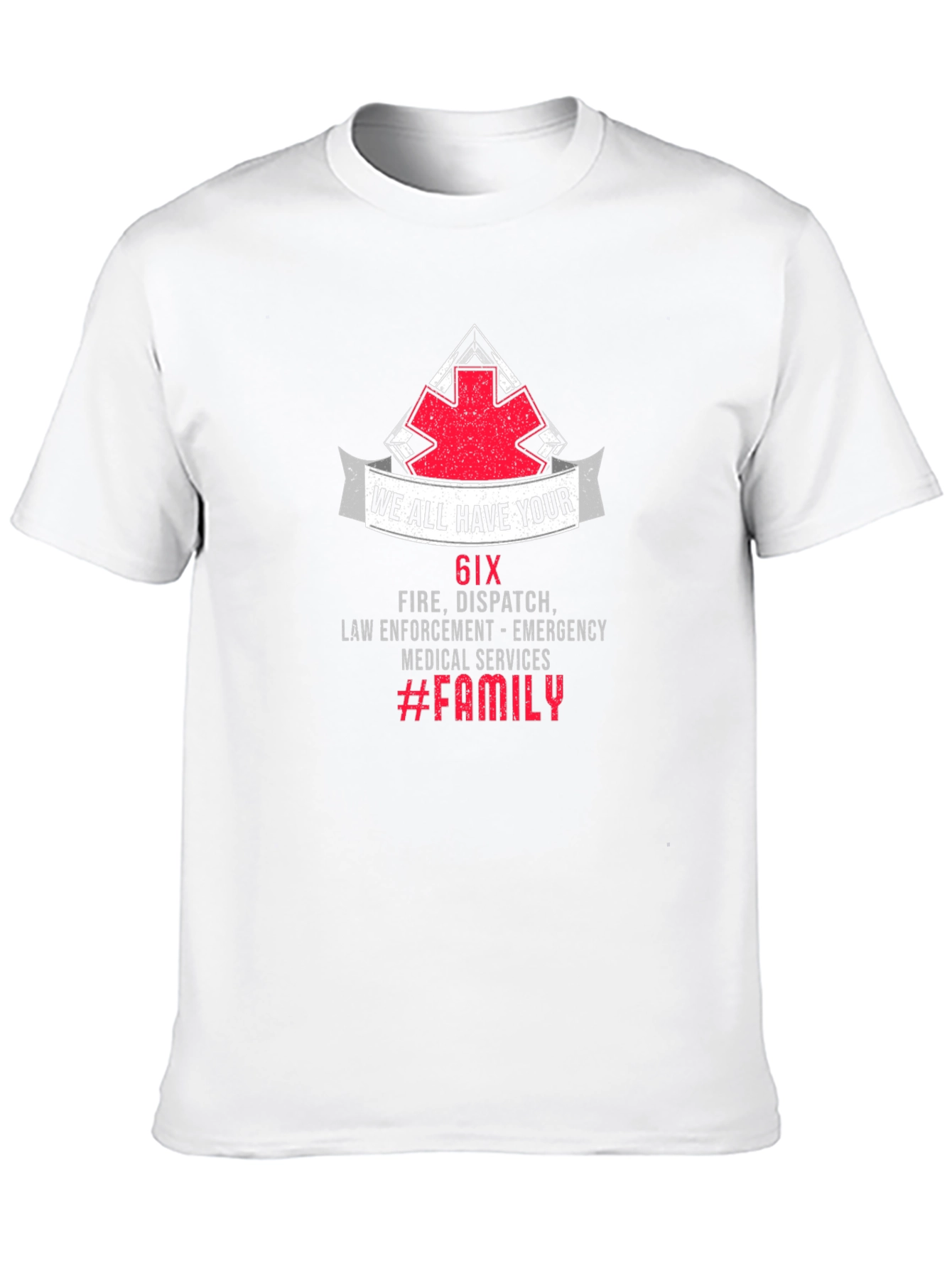 6IX Fire Dispatch Emergency Services Black T-Shirt