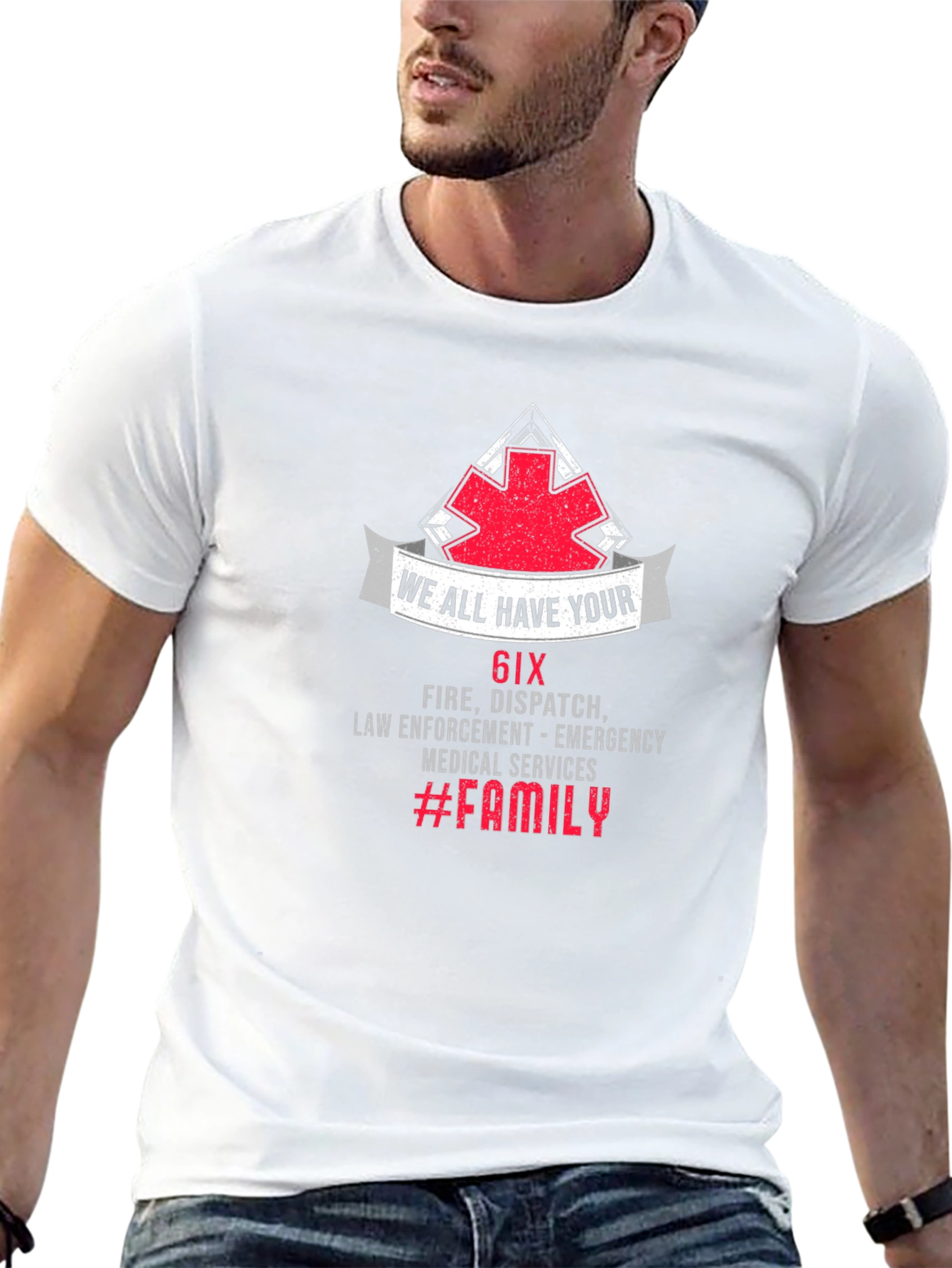 6IX Fire Dispatch Emergency Services Black T-Shirt