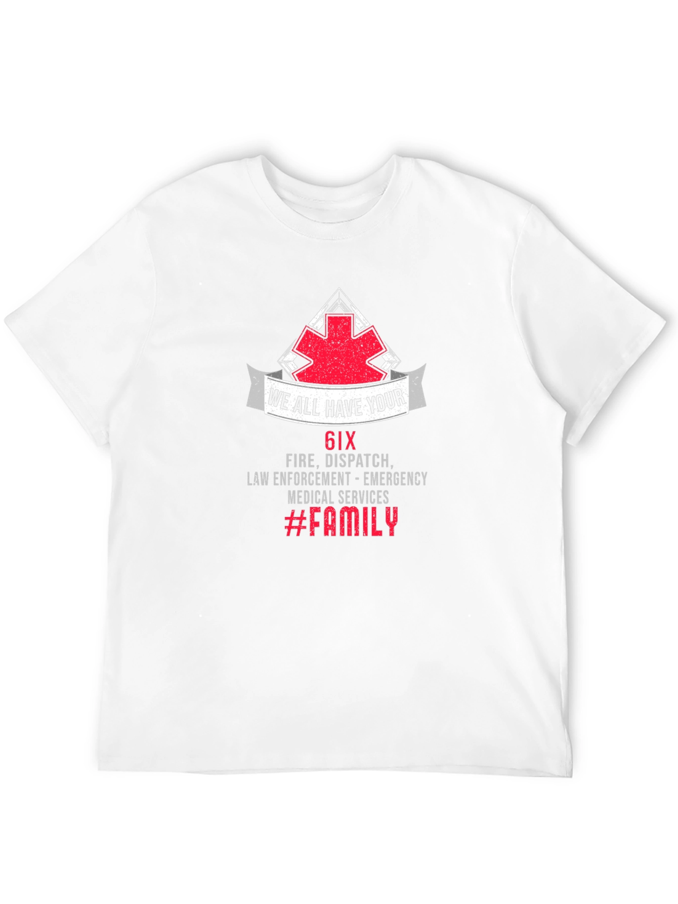 6IX Fire Dispatch Emergency Services Black T-Shirt