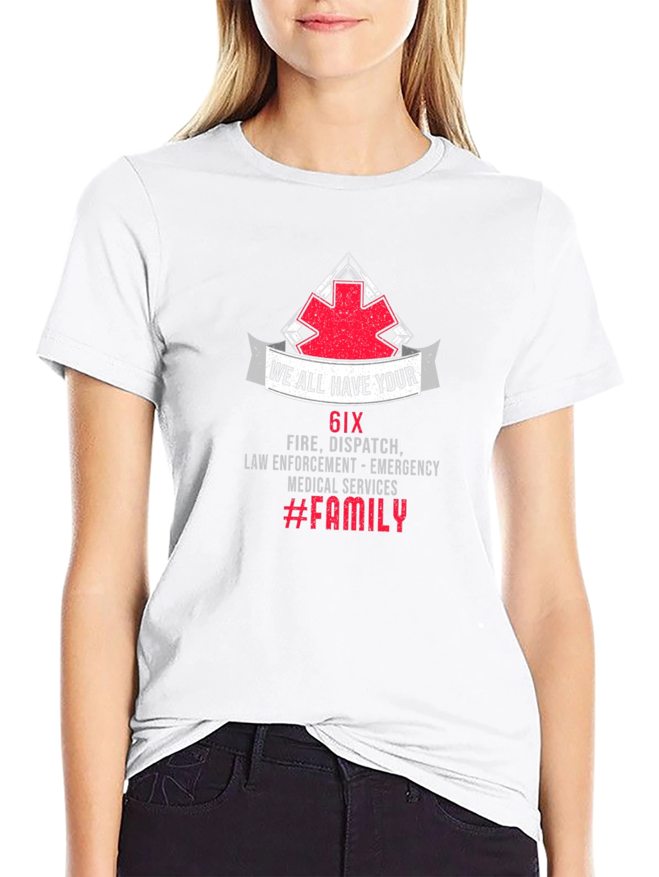 6IX Fire Dispatch Emergency Services Black T-Shirt