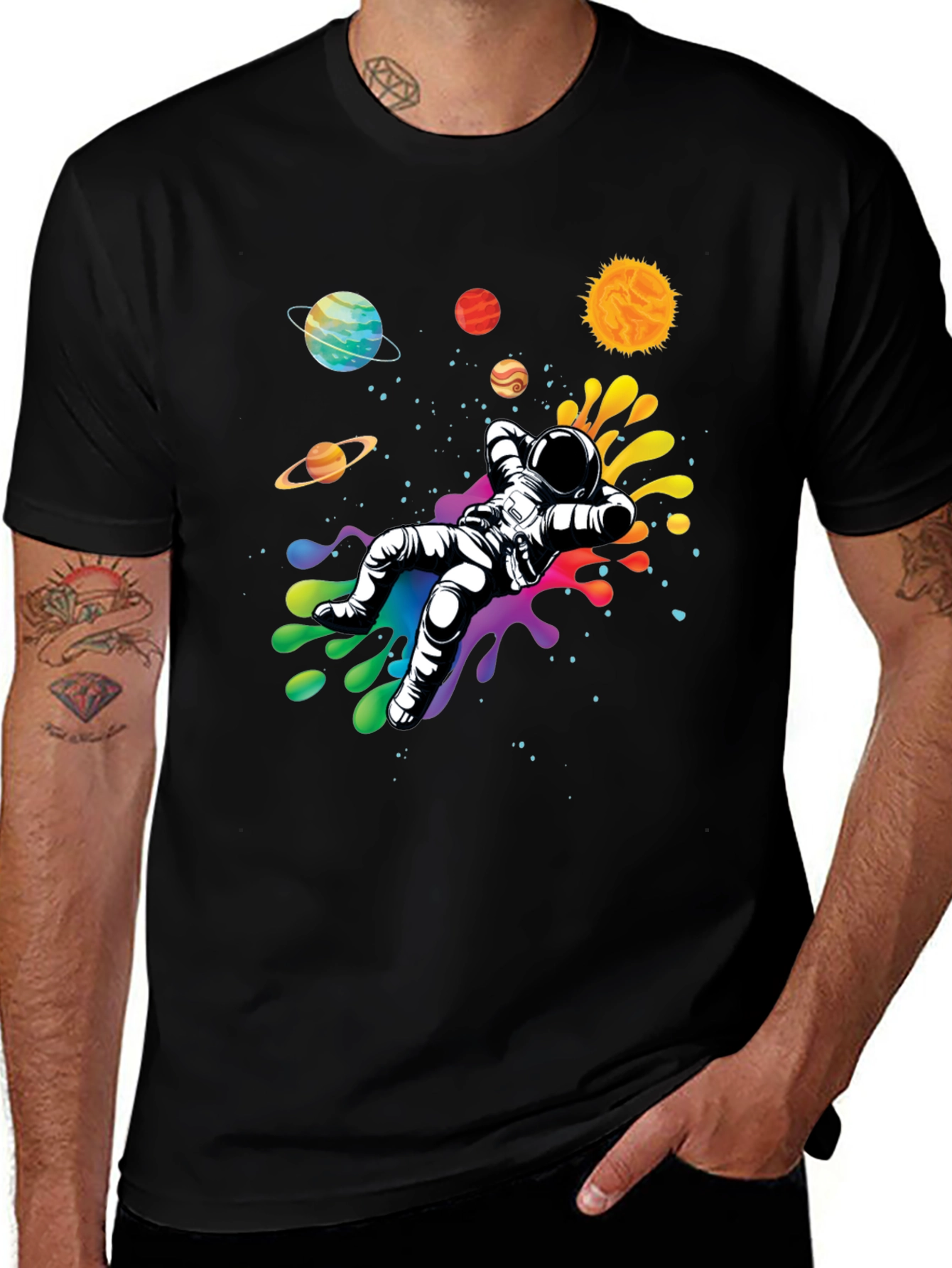Astronaut in Space T-Shirt - Galaxy Design