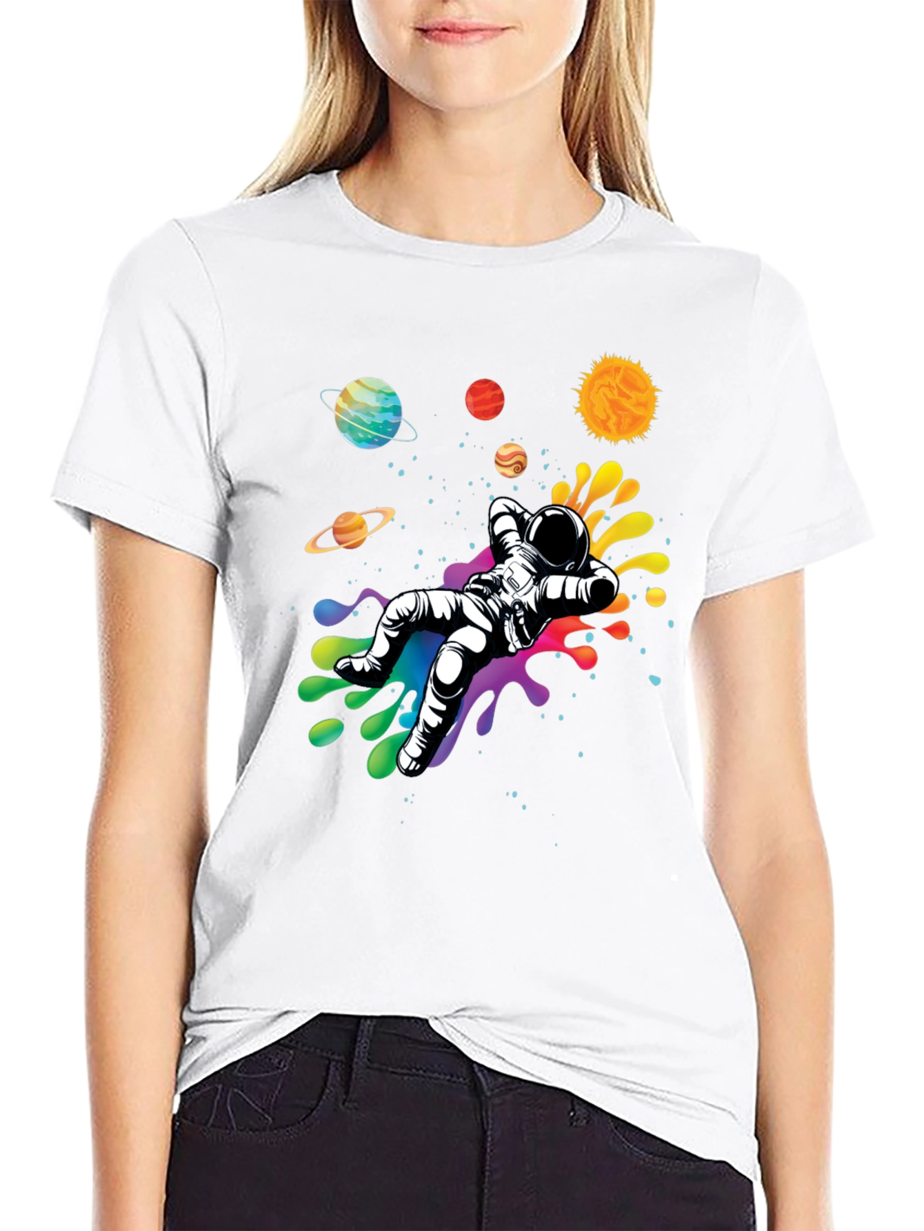 Astronaut in Space T-Shirt - Galaxy Design