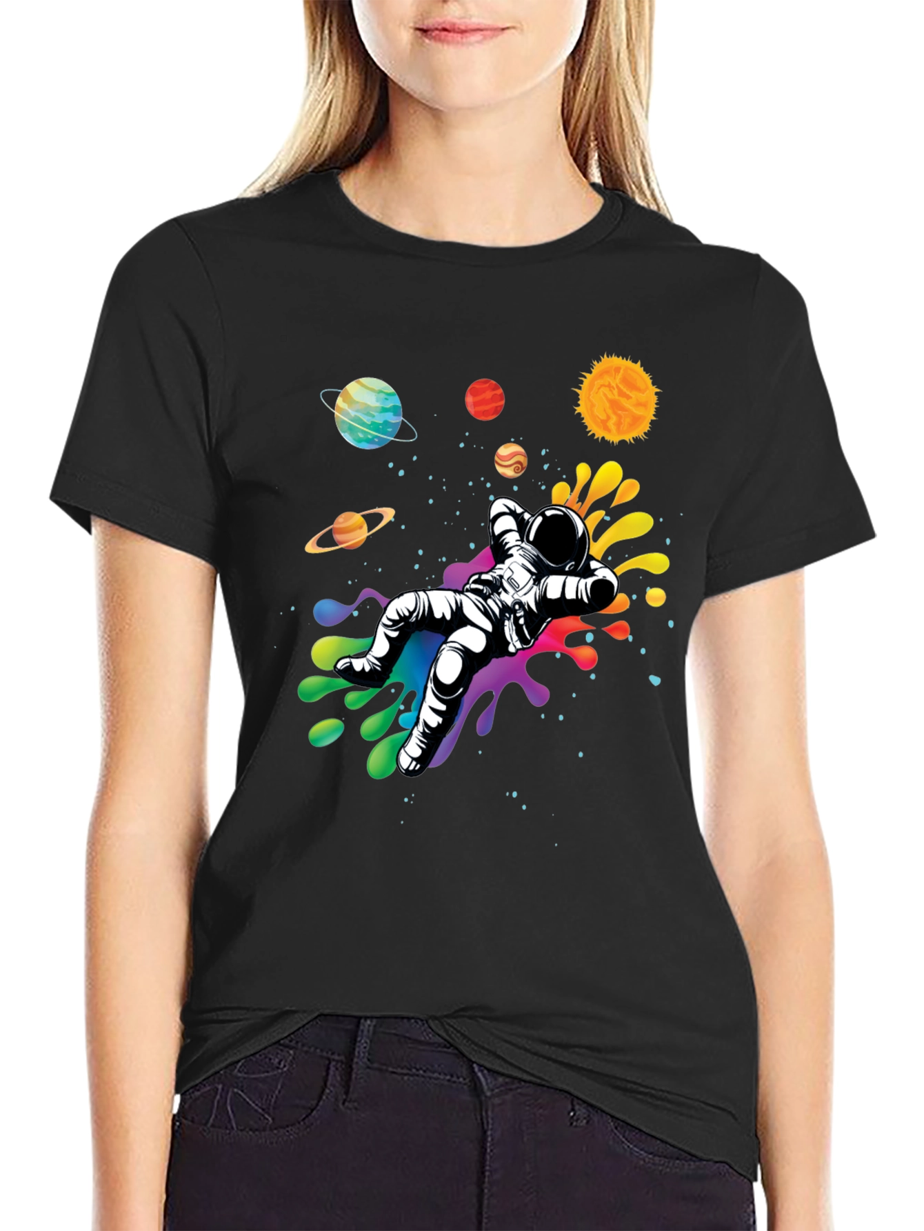 Astronaut in Space T-Shirt - Galaxy Design