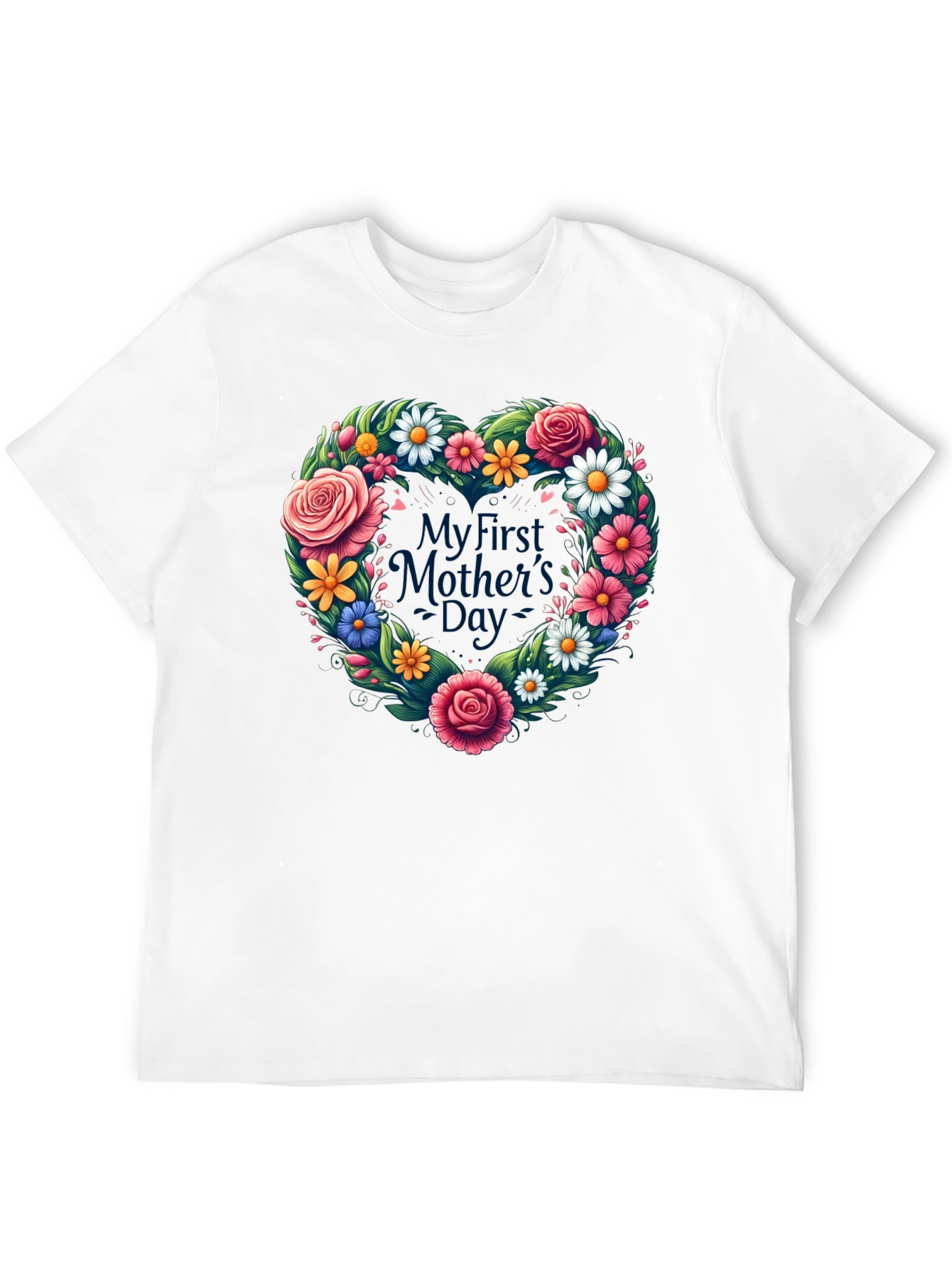 My First Mothers Day Floral Heart T-Shirt