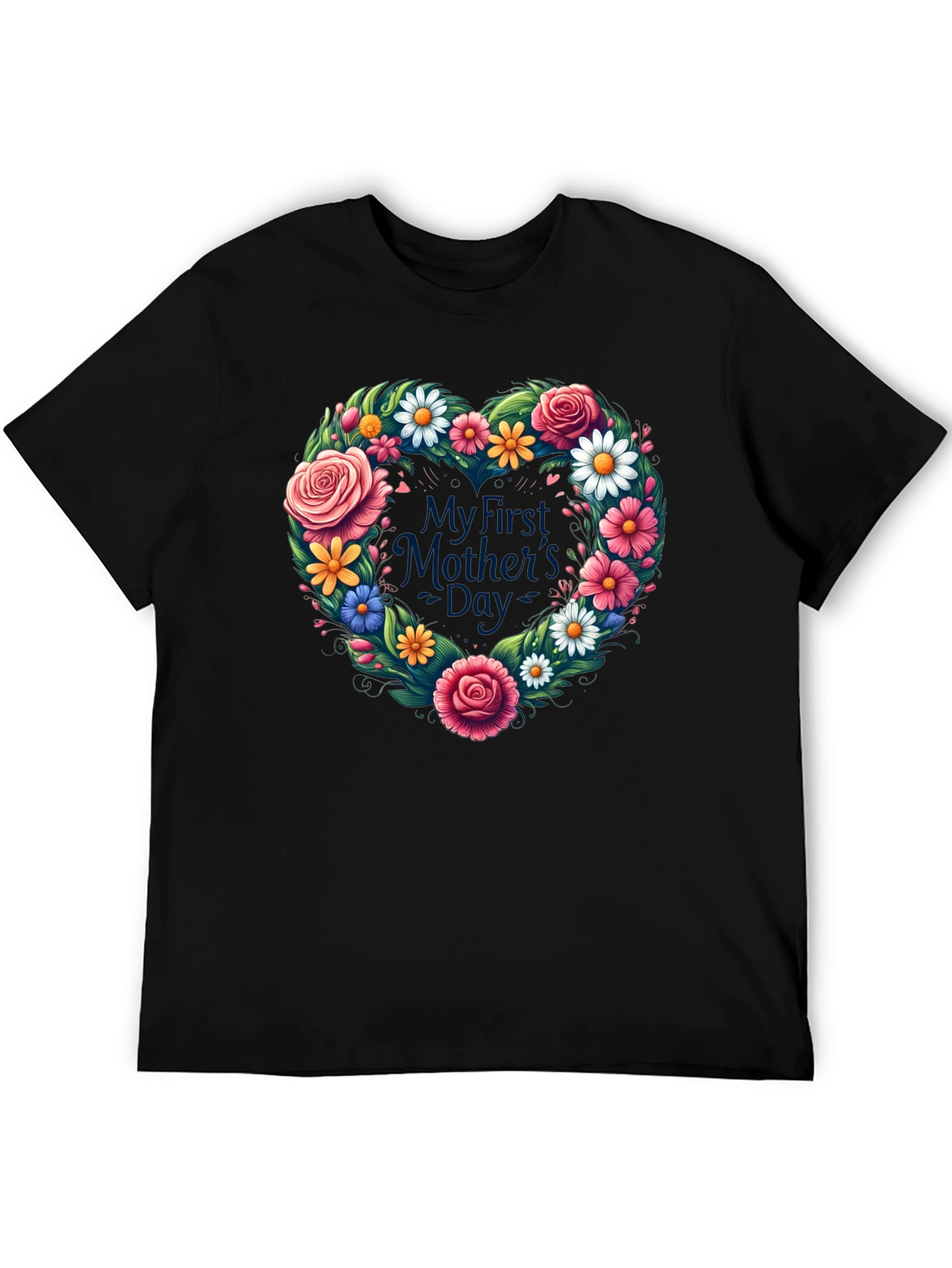 My First Mothers Day Floral Heart T-Shirt