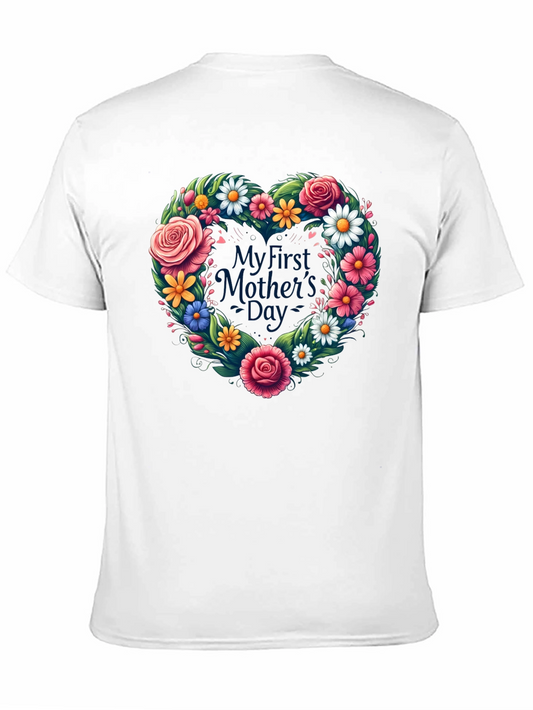 My First Mothers Day Floral Heart T-Shirt