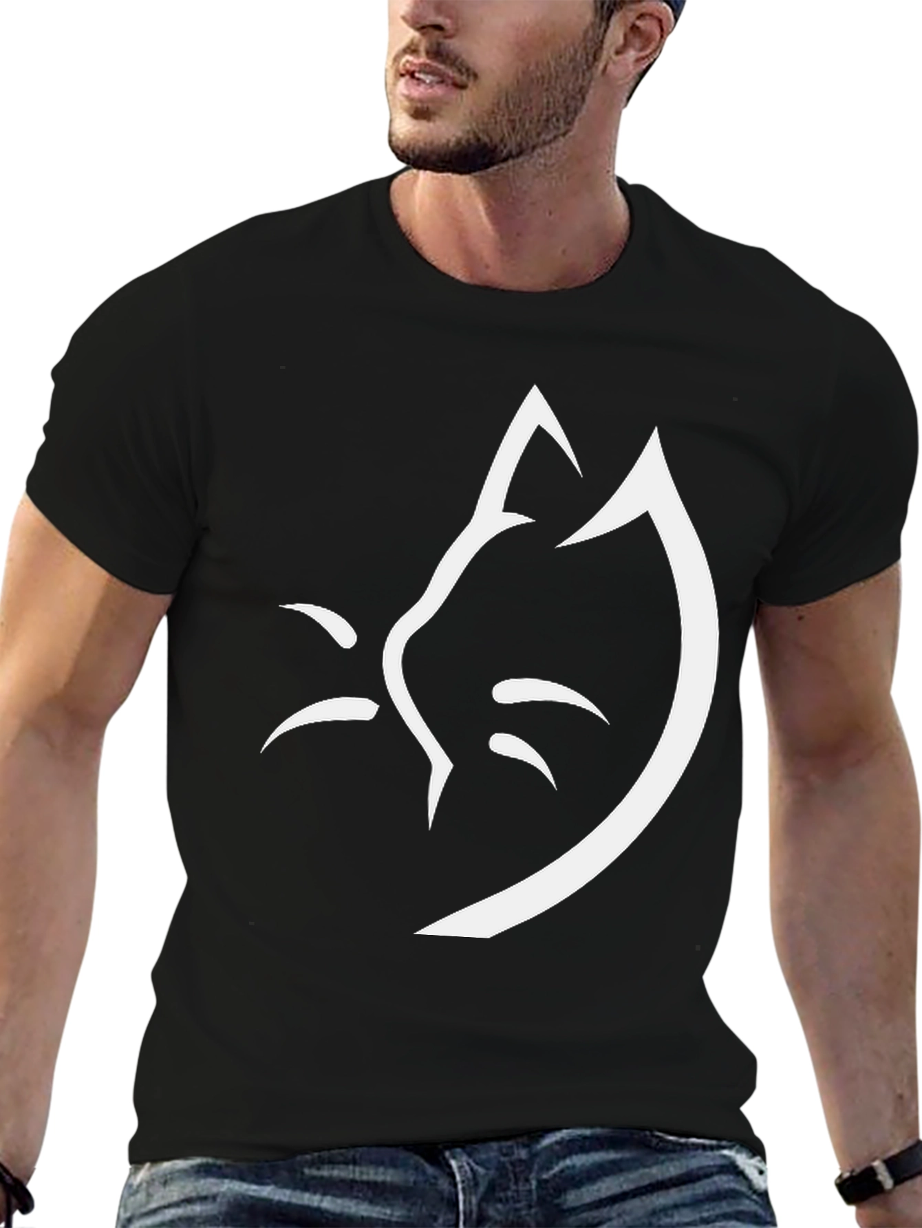 Minimalist Cat Face T-Shirt