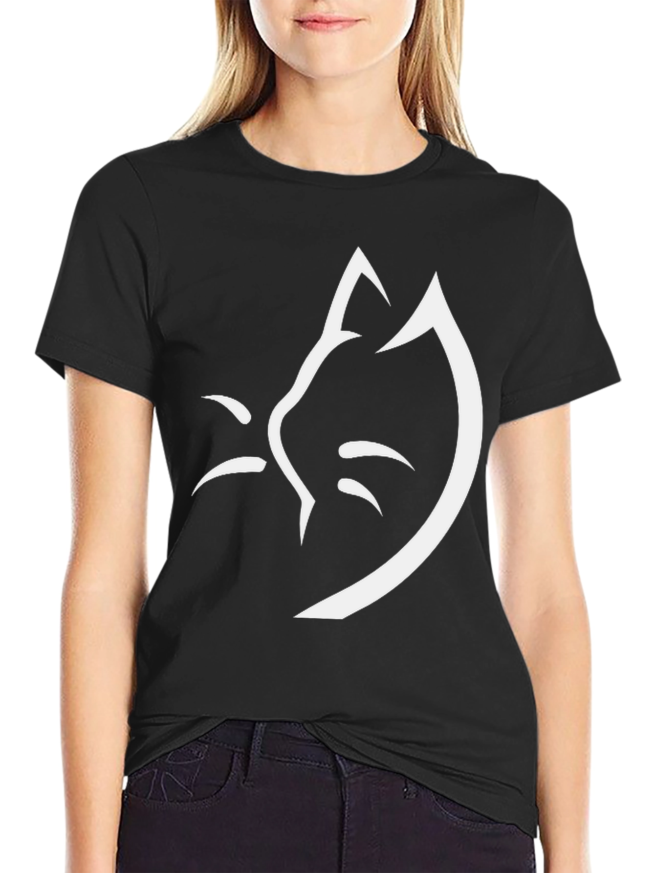 Minimalist Cat Face T-Shirt
