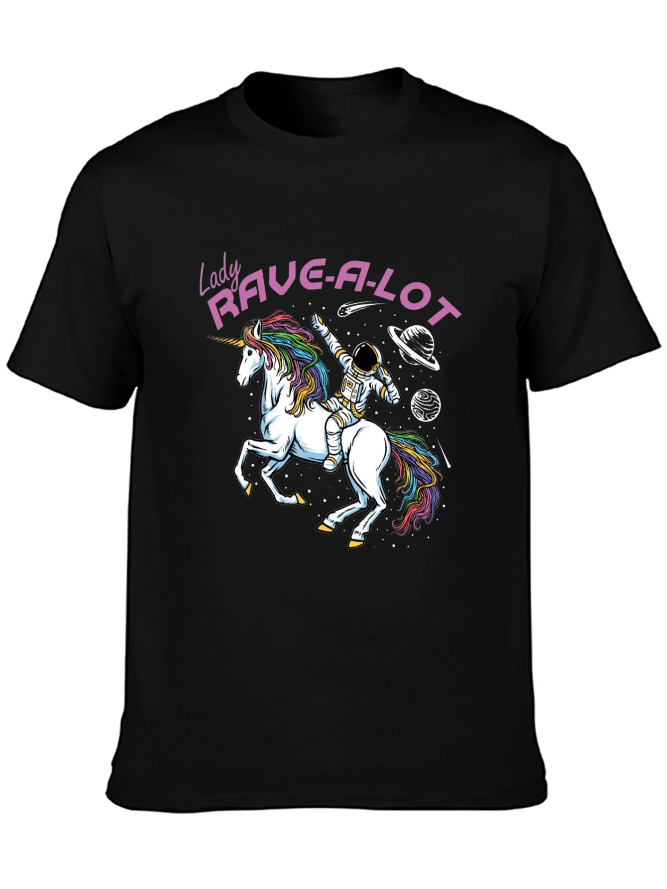 Lady Rave-A-Lot Unicorn Astronaut Graphic Tee