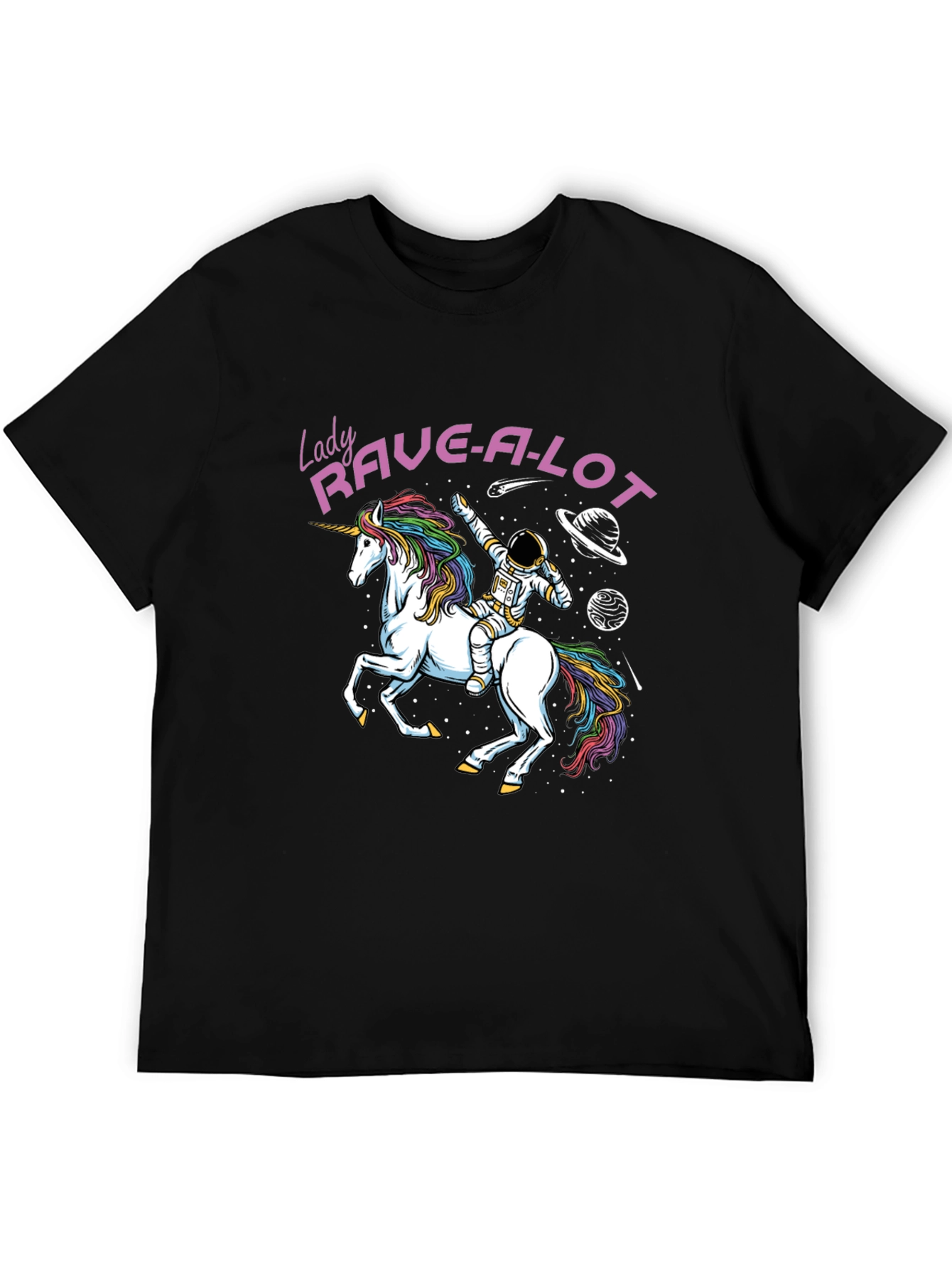 Lady Rave-A-Lot Unicorn Astronaut Graphic Tee