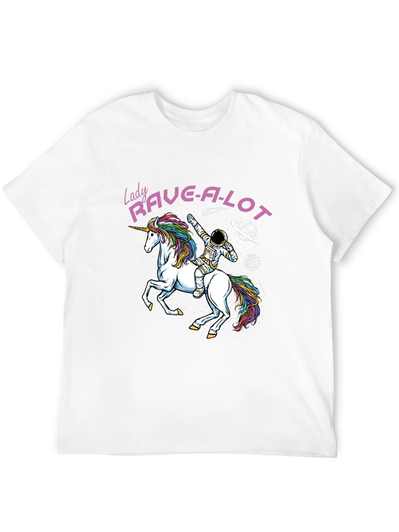 Lady Rave-A-Lot Unicorn Astronaut Graphic Tee