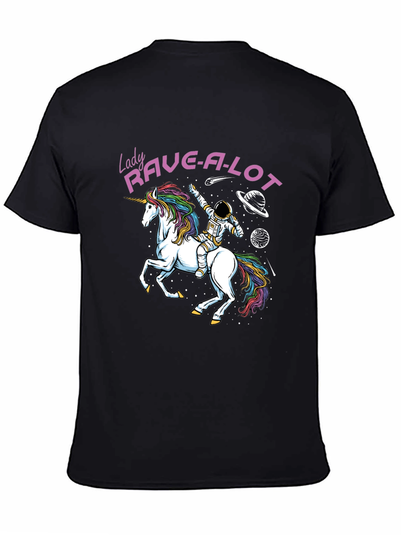 Lady Rave-A-Lot Unicorn Astronaut Graphic Tee