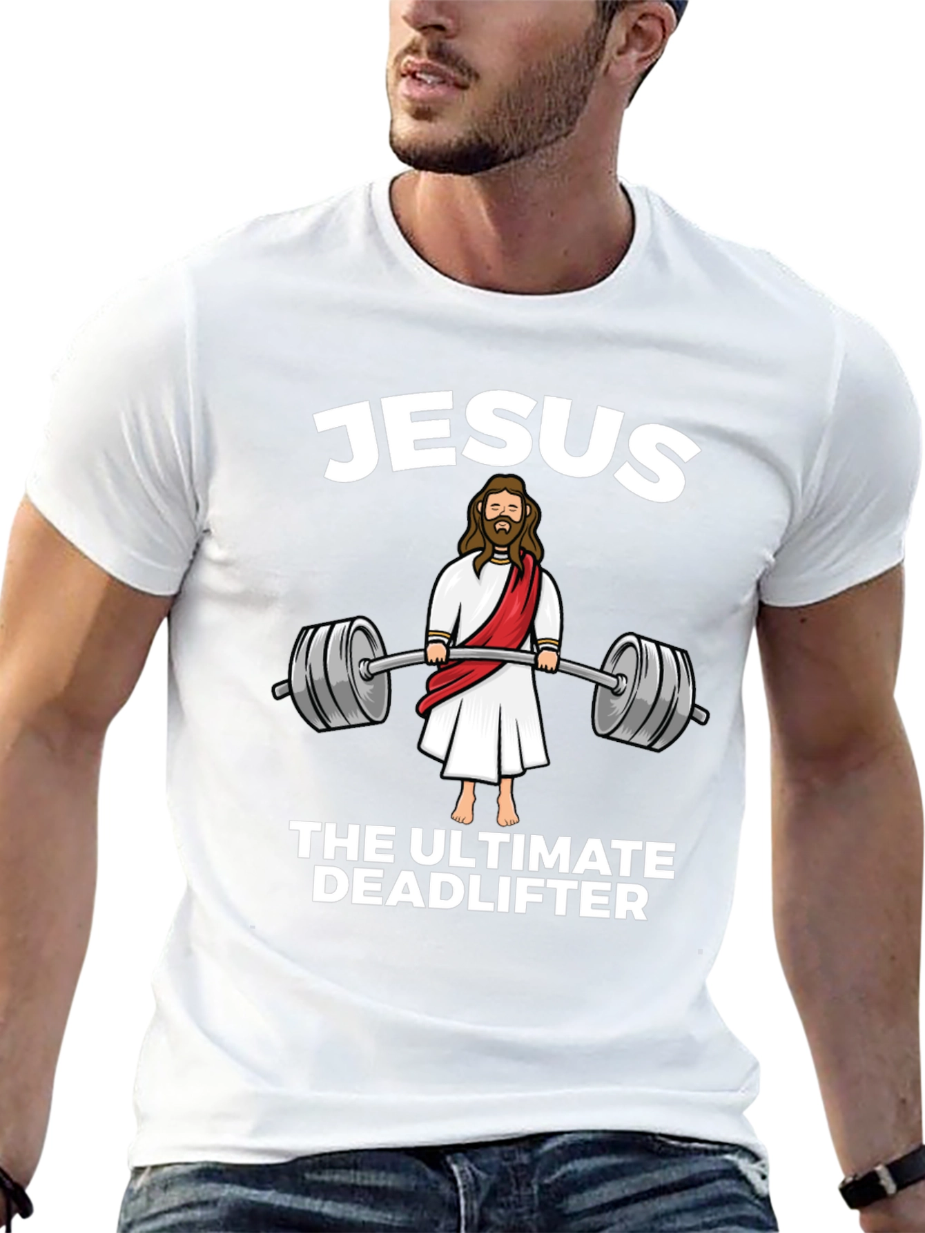 Jesus The Ultimate Deadlifter Black T-Shirt