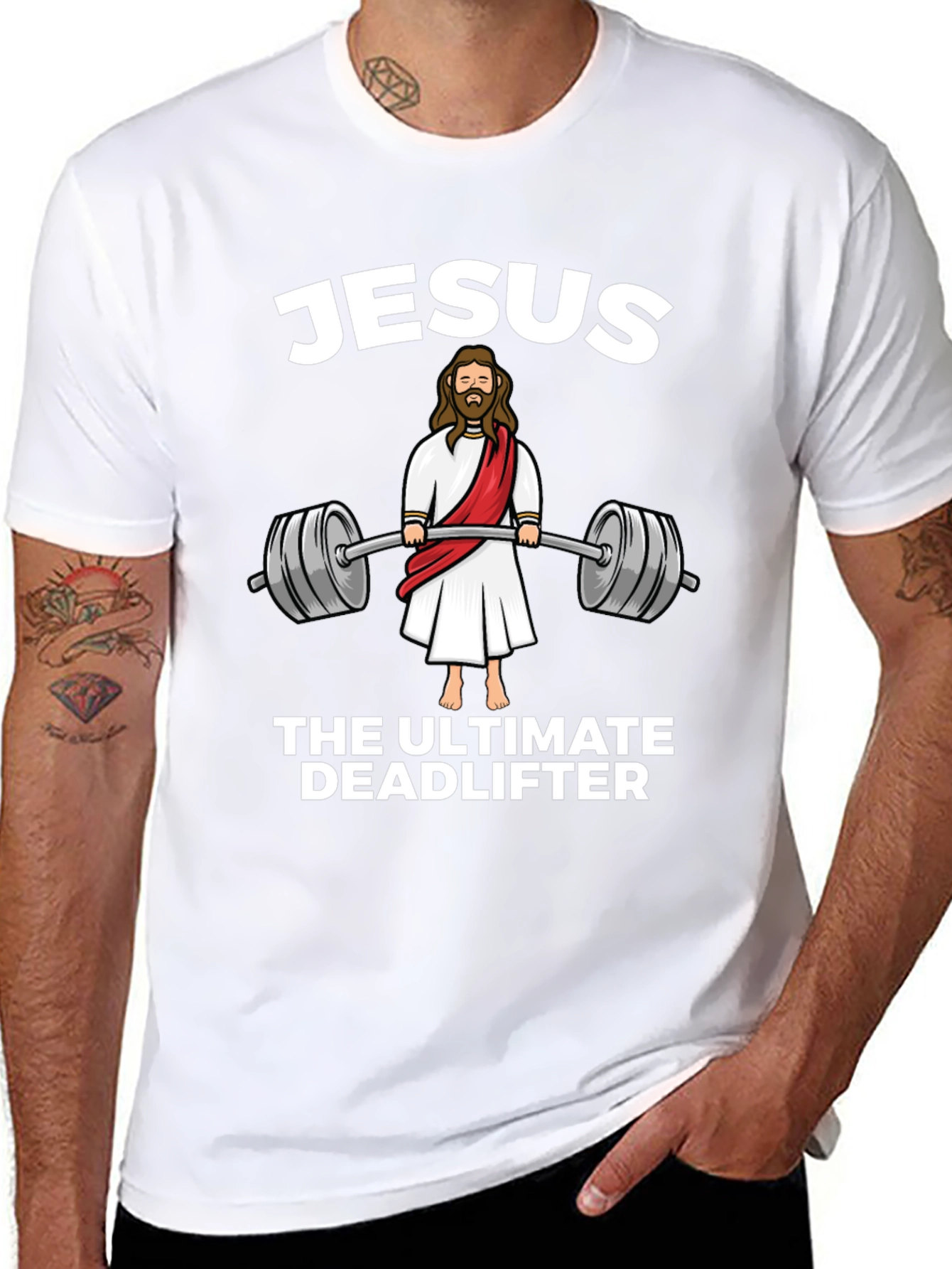 Jesus The Ultimate Deadlifter Black T-Shirt