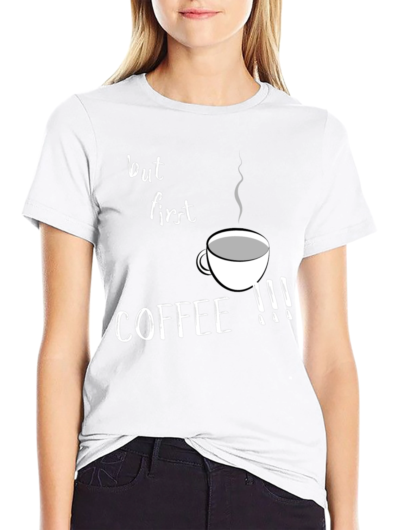 But First Coffee Graphic Tee - Black