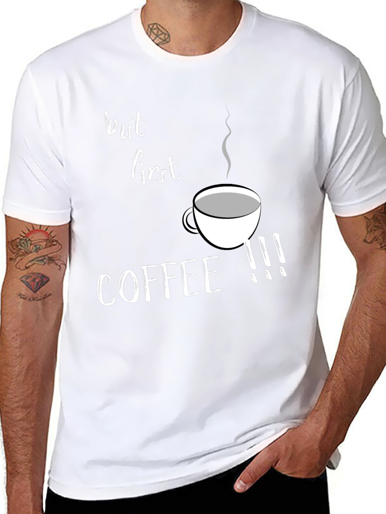 But First Coffee Graphic Tee - Black