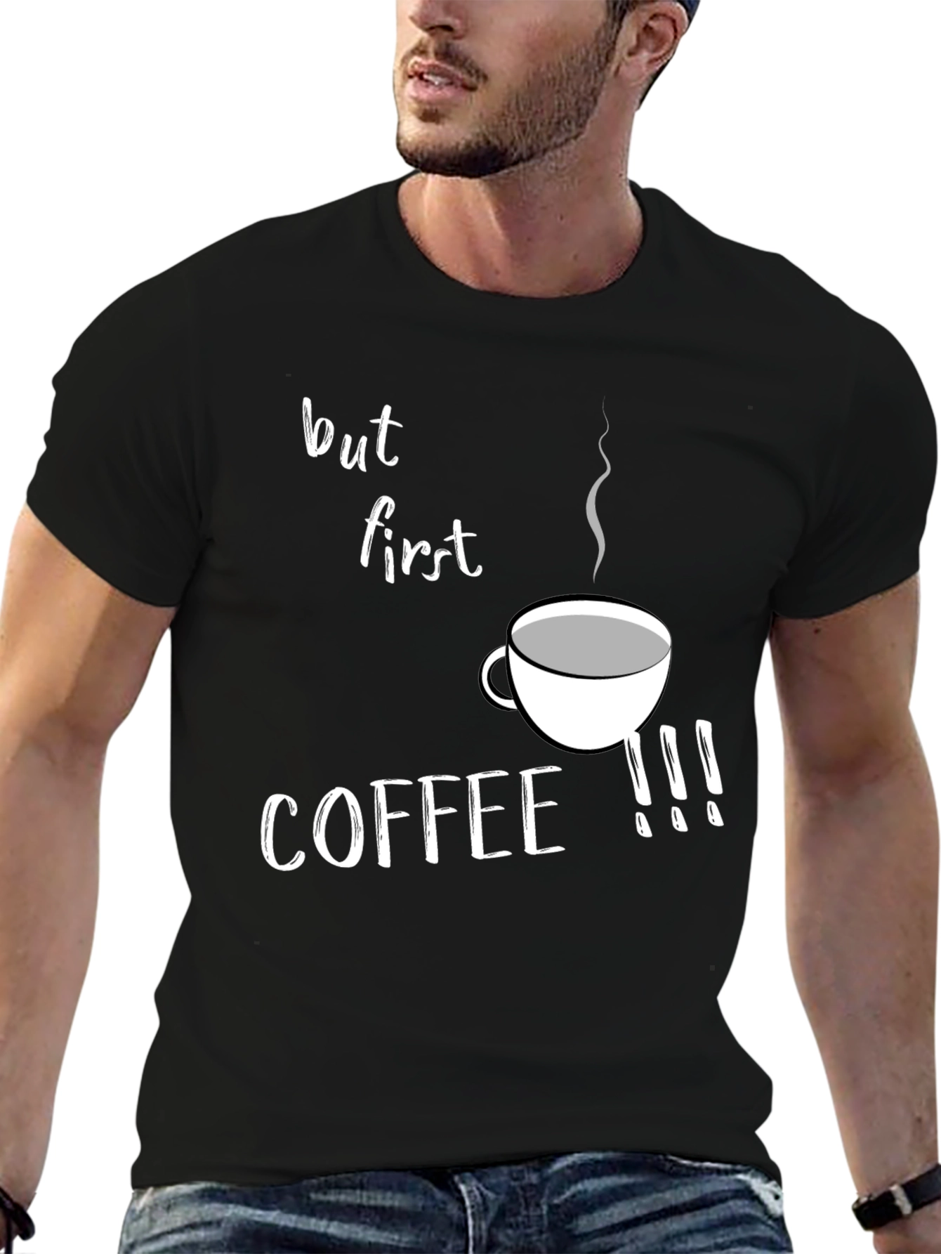 But First Coffee Graphic Tee - Black