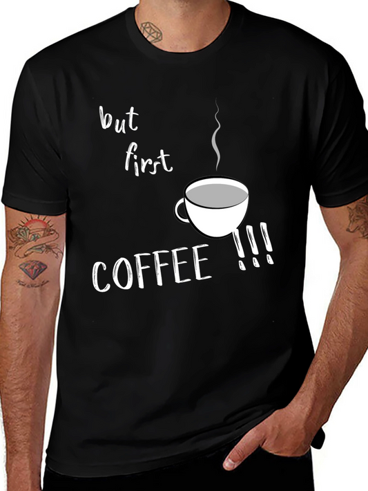 But First Coffee Graphic Tee - Black