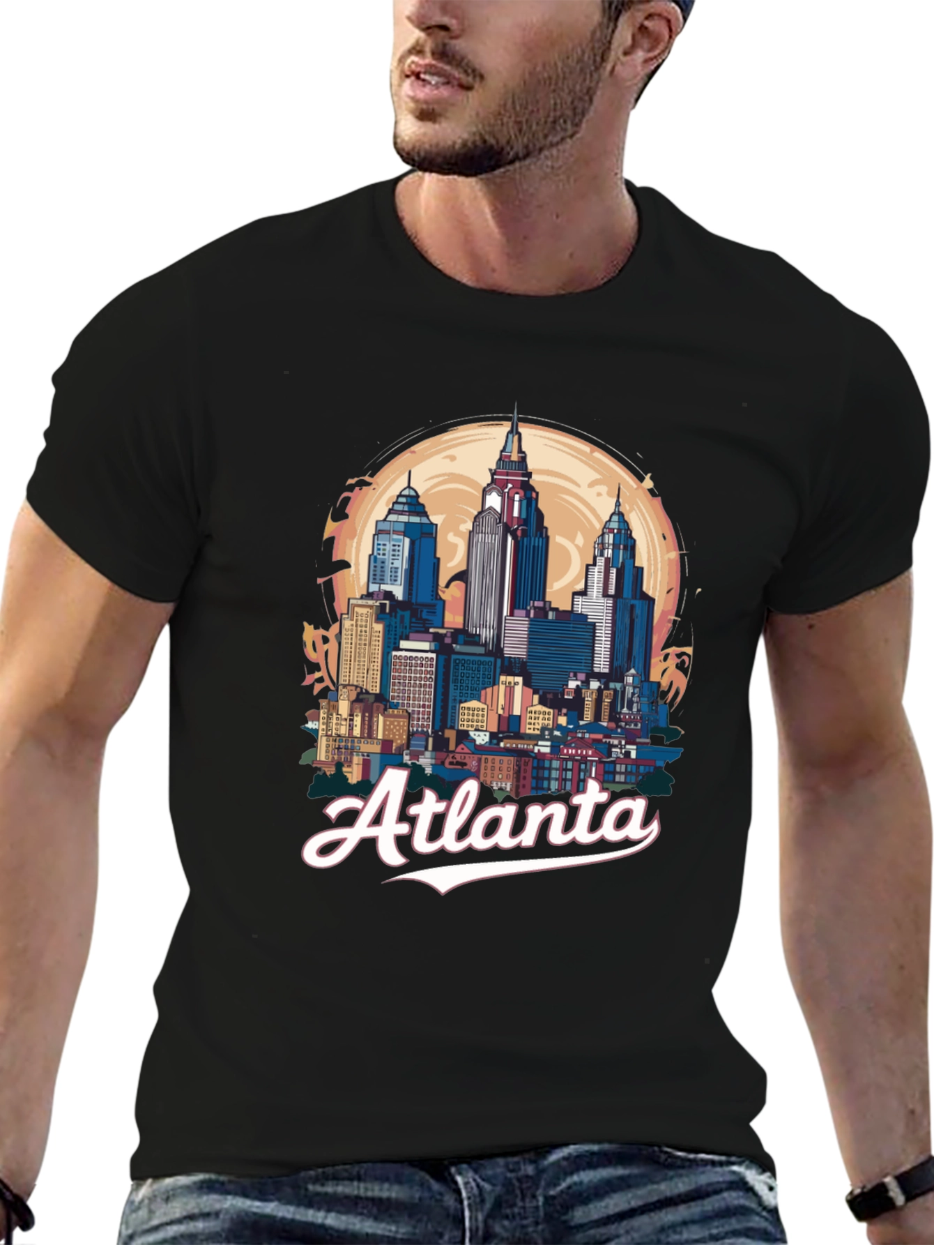Atlanta Skyline Black Graphic Tee