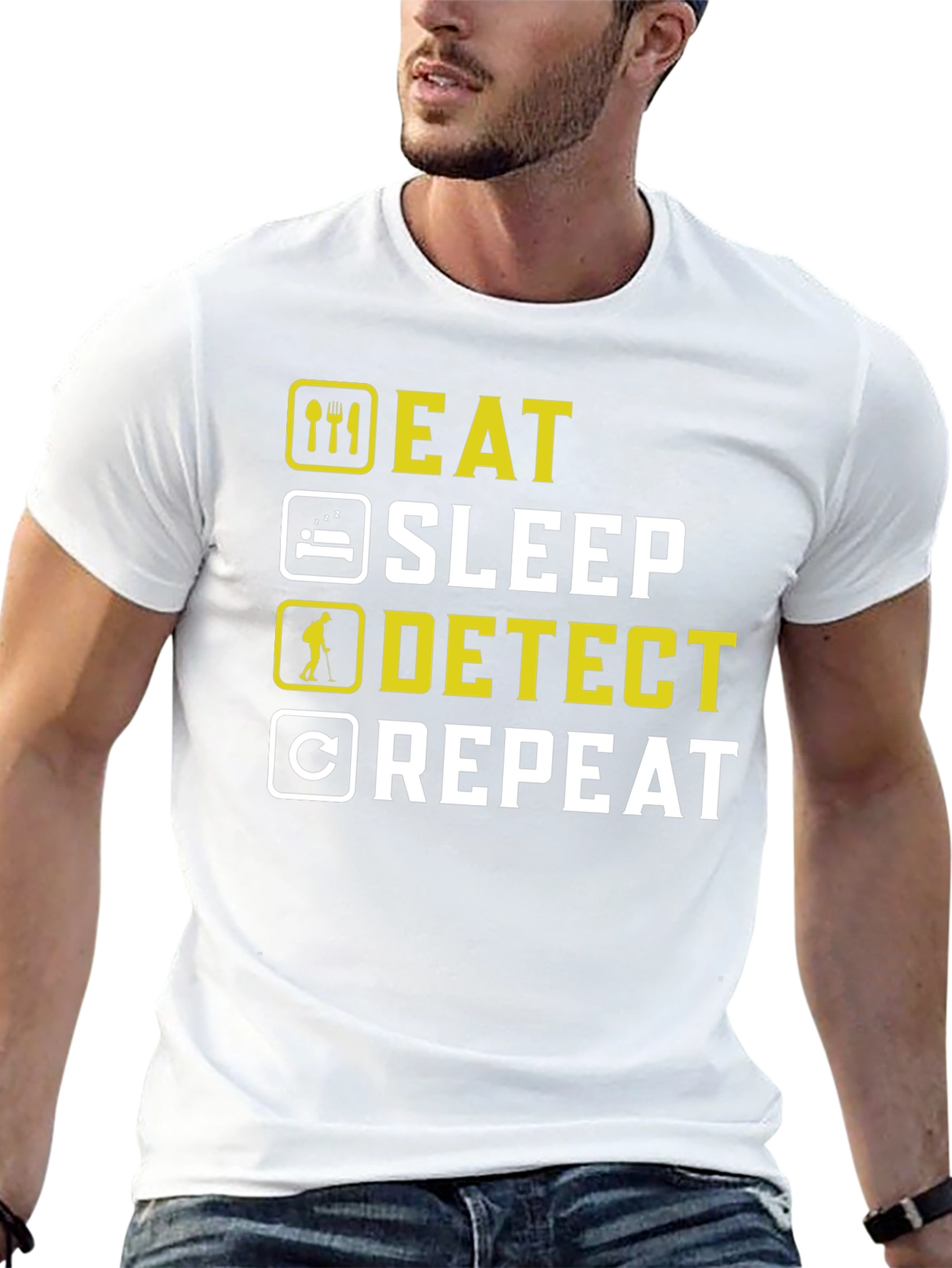 Eat Sleep Detect Repeat Metal Detecting Hobby T-Shirt