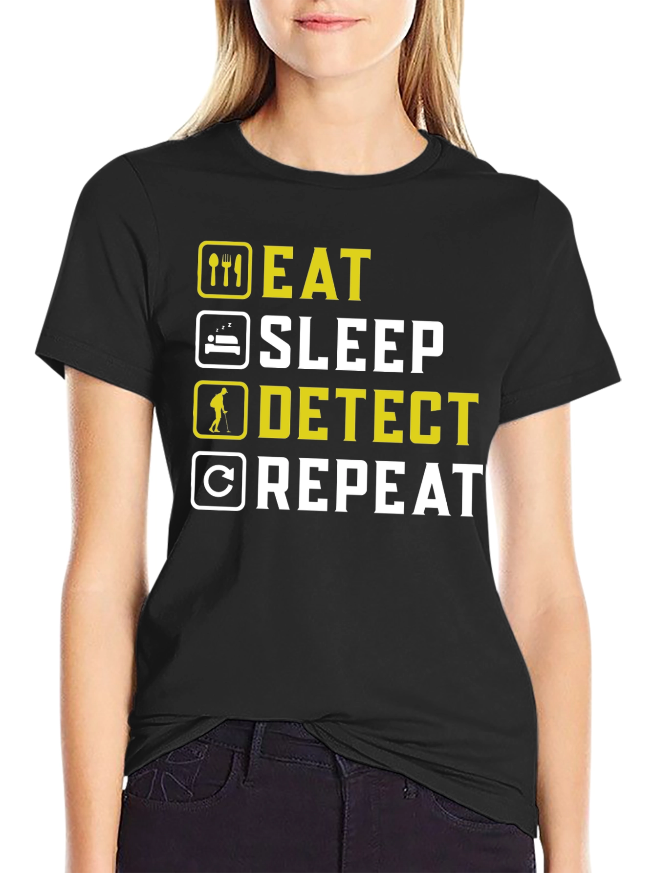 Eat Sleep Detect Repeat Metal Detecting Hobby T-Shirt