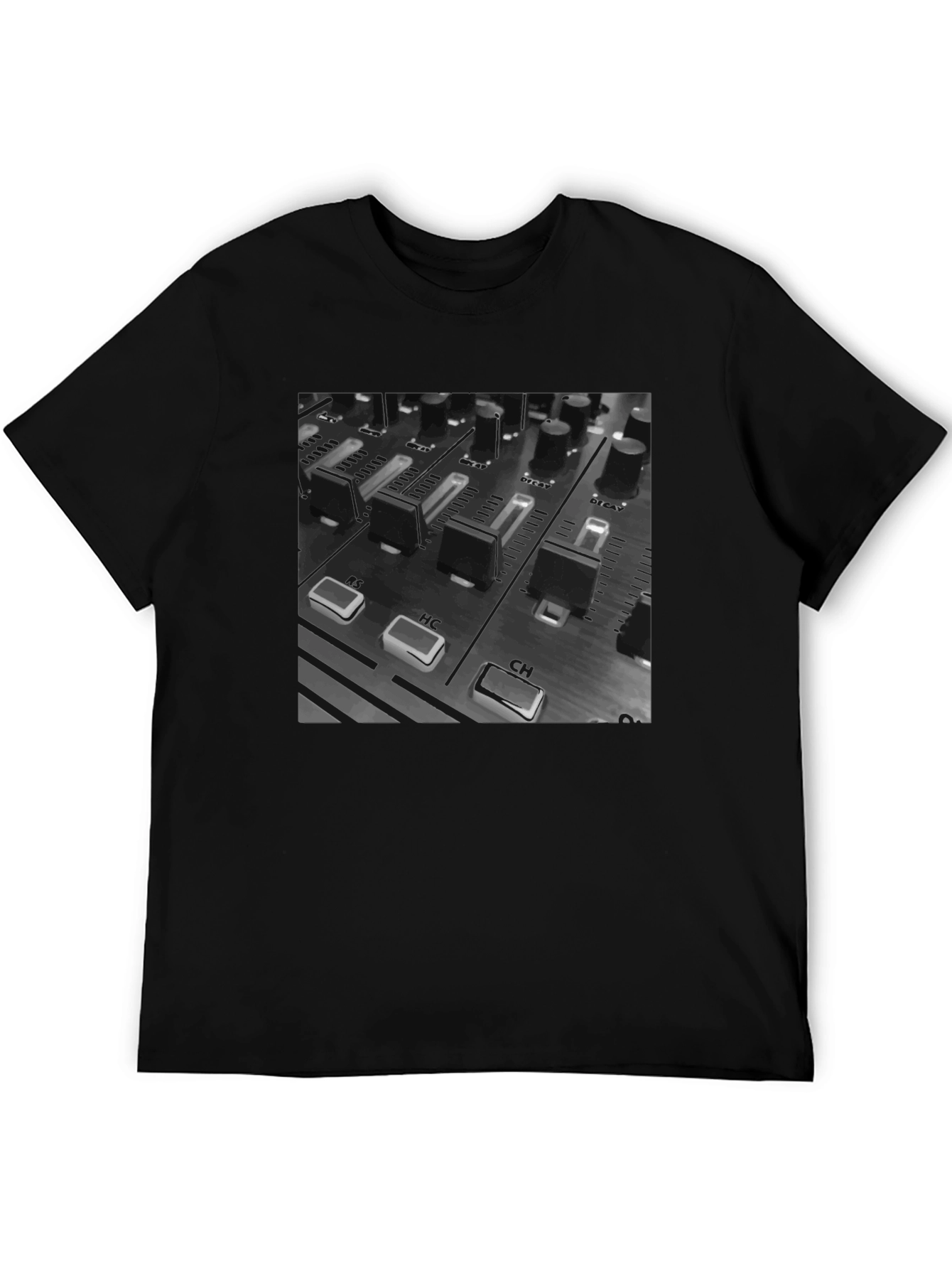 DJ Mixer Graphic Tee - Black Cotton T-Shirt