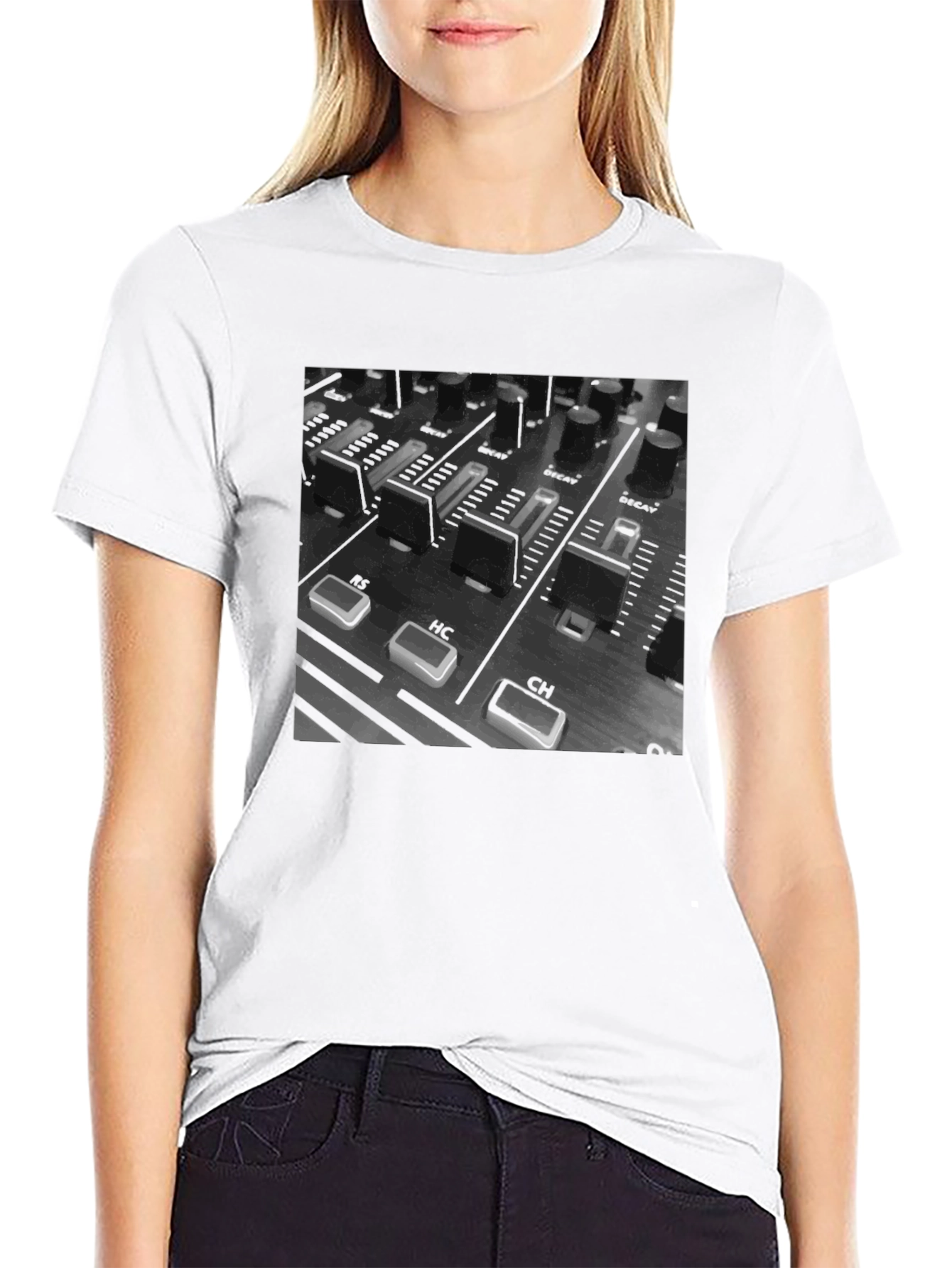 DJ Mixer Graphic Tee - Black Cotton T-Shirt