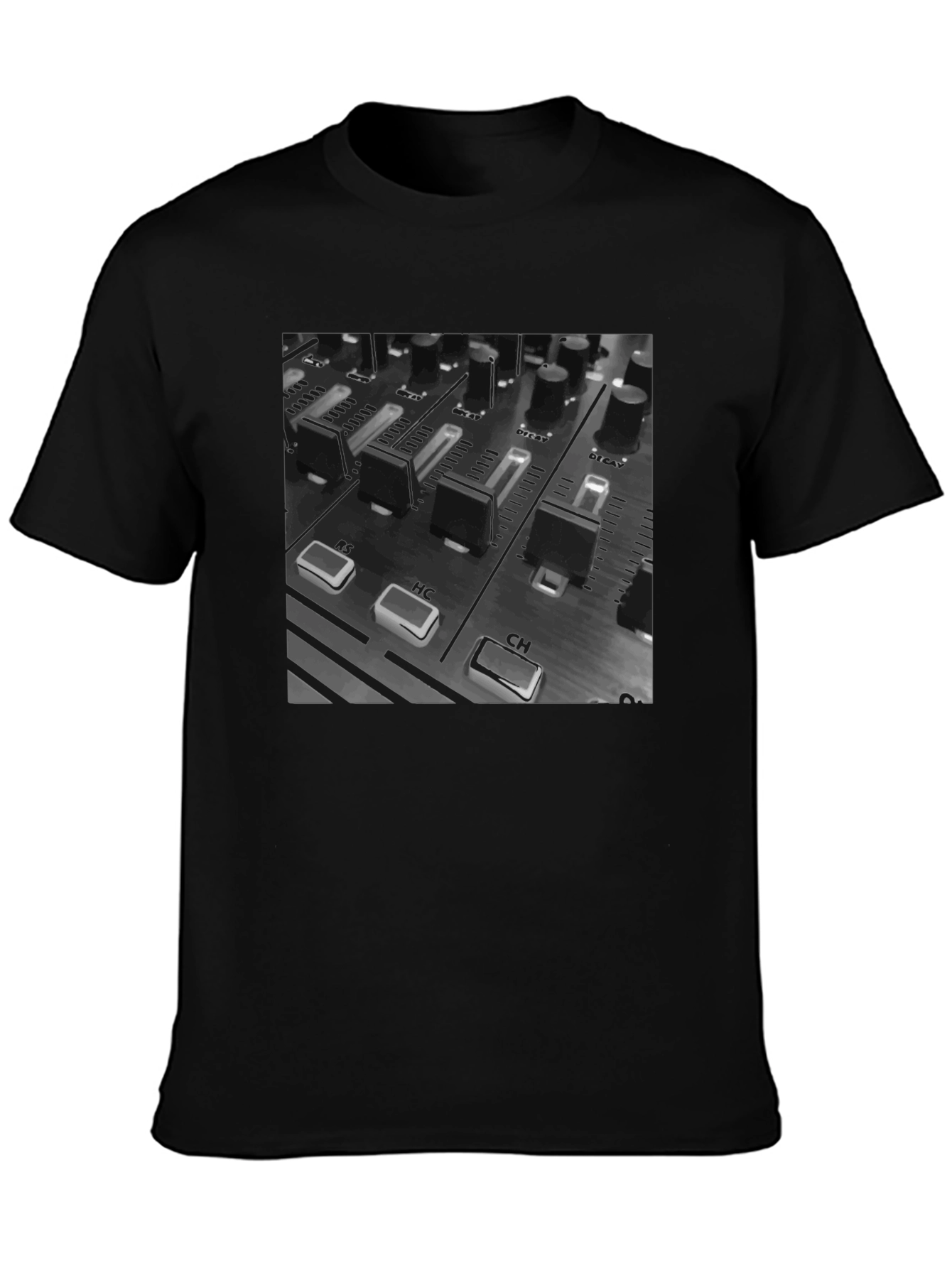DJ Mixer Graphic Tee - Black Cotton T-Shirt
