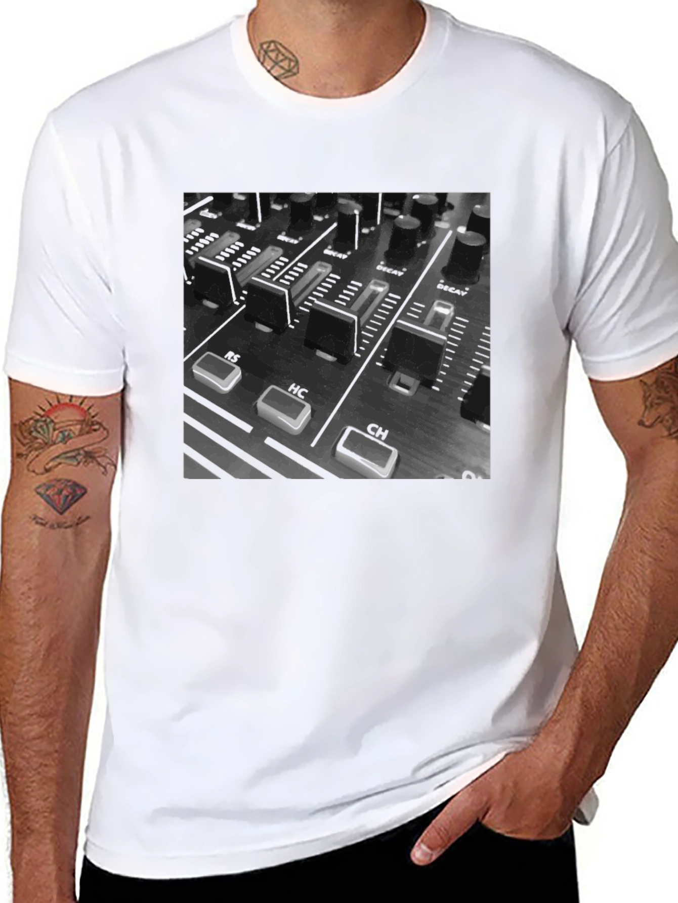DJ Mixer Graphic Tee - Black Cotton T-Shirt