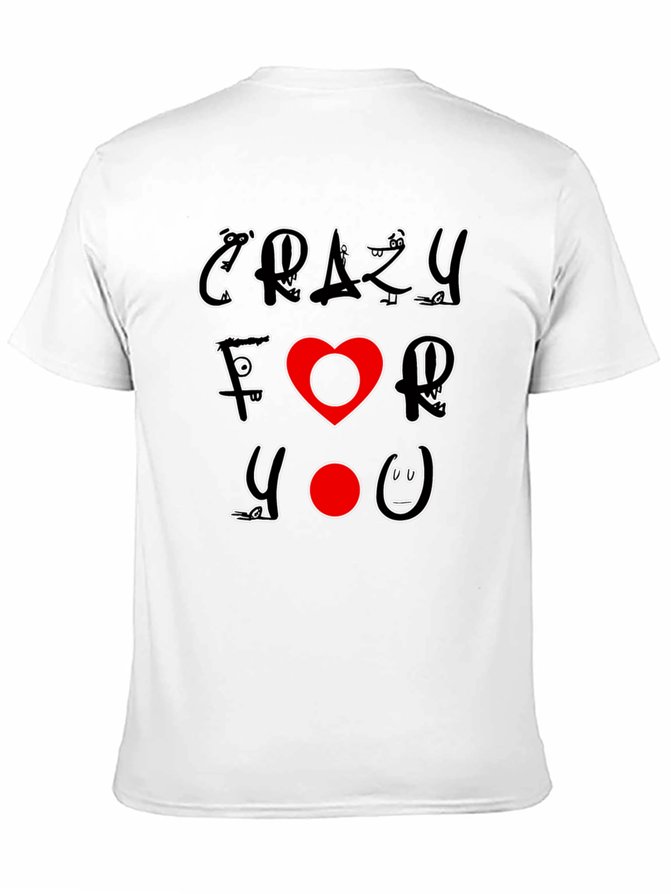 Crazy For You Graphic Print Black T-Shirt
