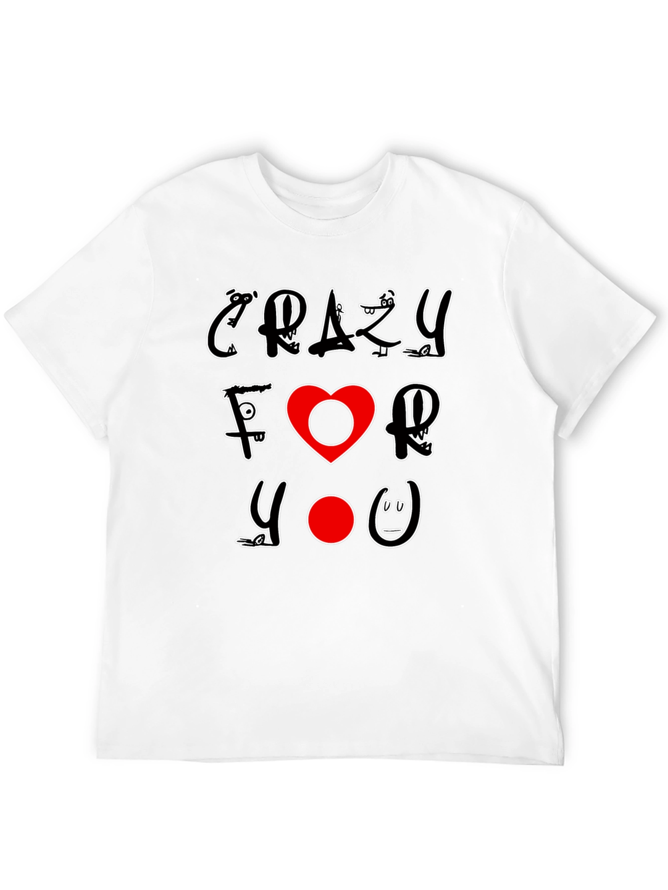 Crazy For You Graphic Print Black T-Shirt