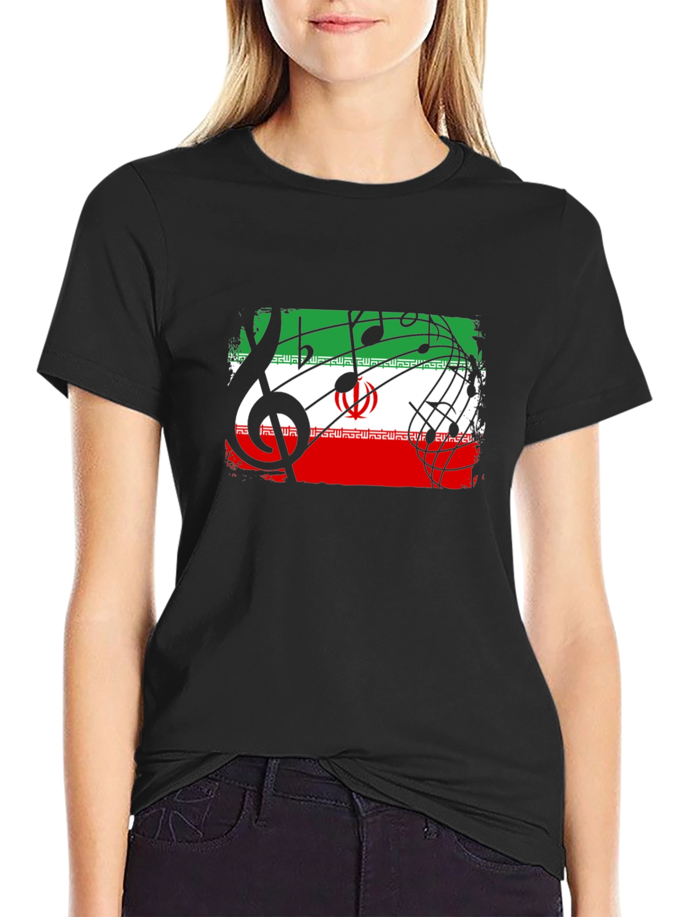 Iran Flag Music Note T-Shirt