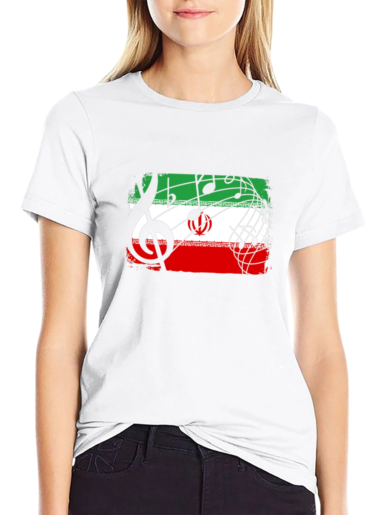 Iran Flag Music Note T-Shirt