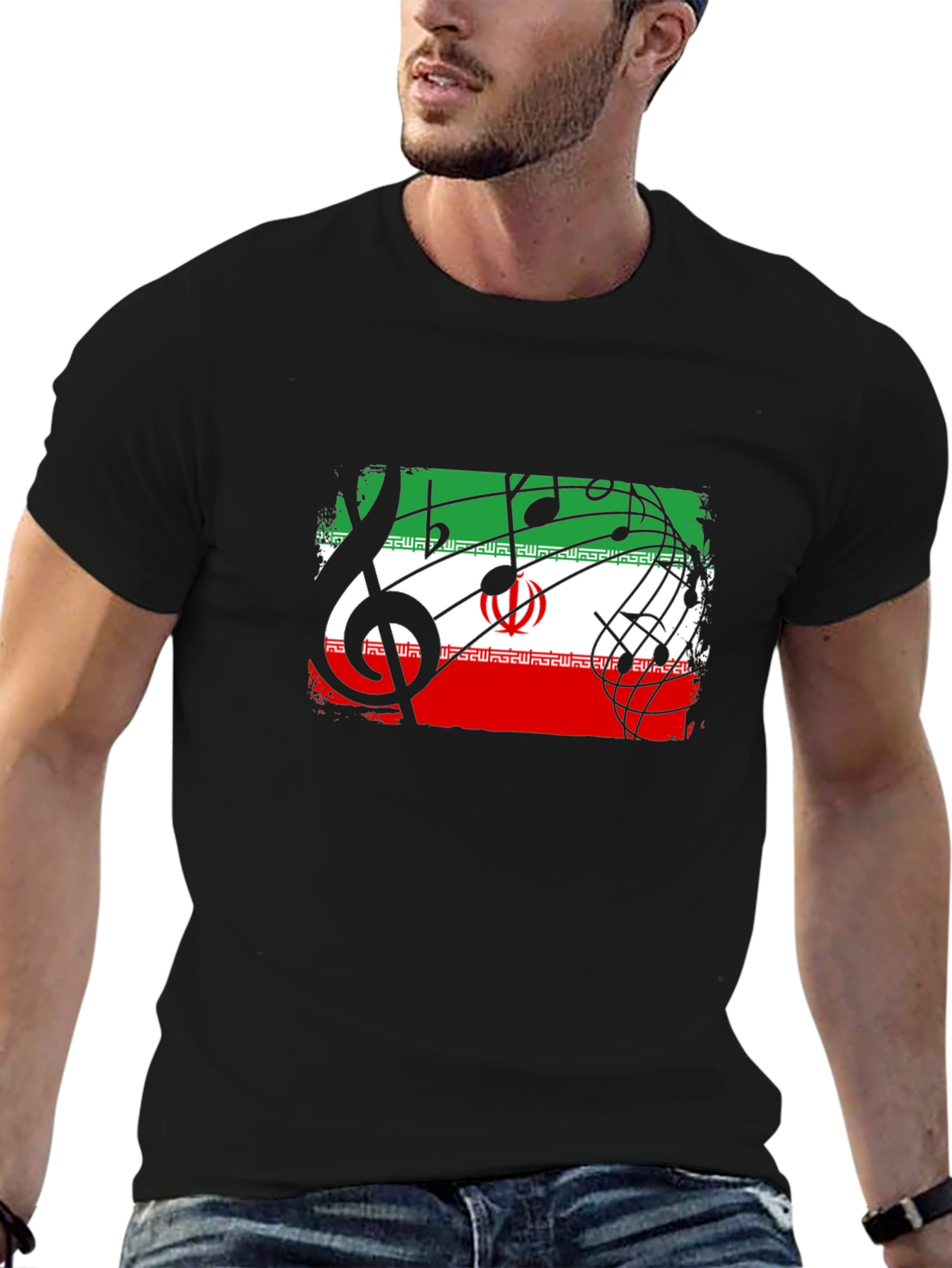 Iran Flag Music Note T-Shirt