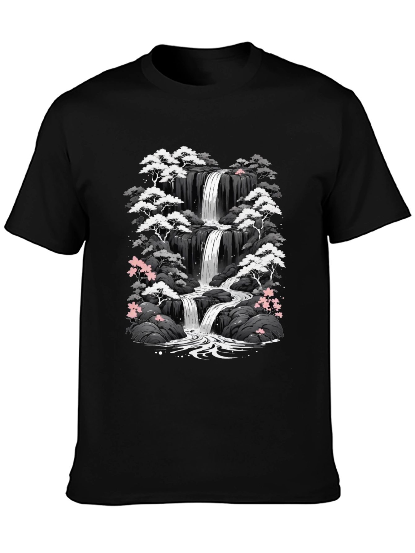 Waterfall Graphic Tee - Black