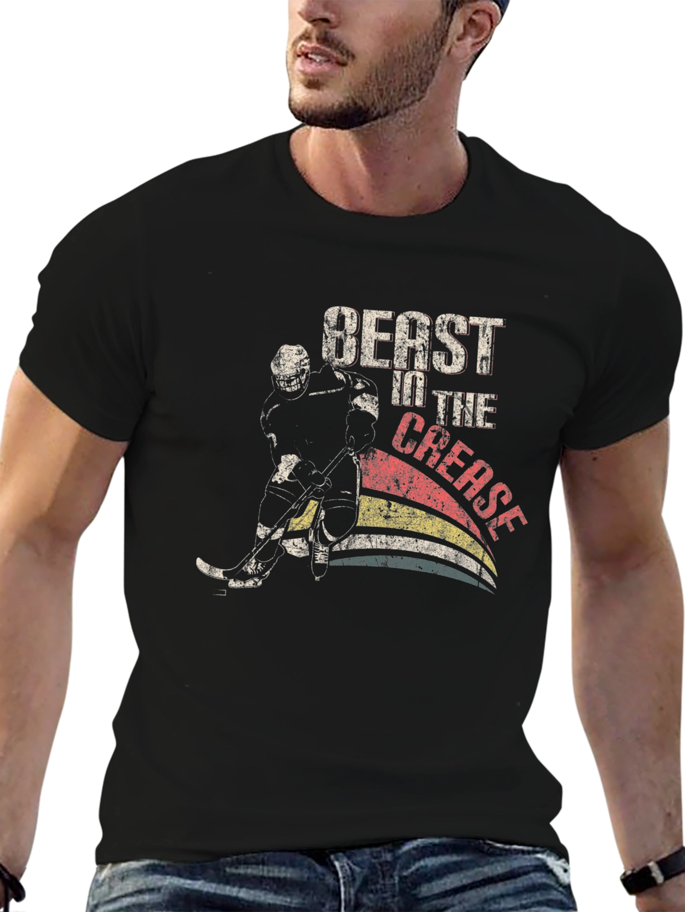 Beast In The Crease Hockey Graphic T-Shirt