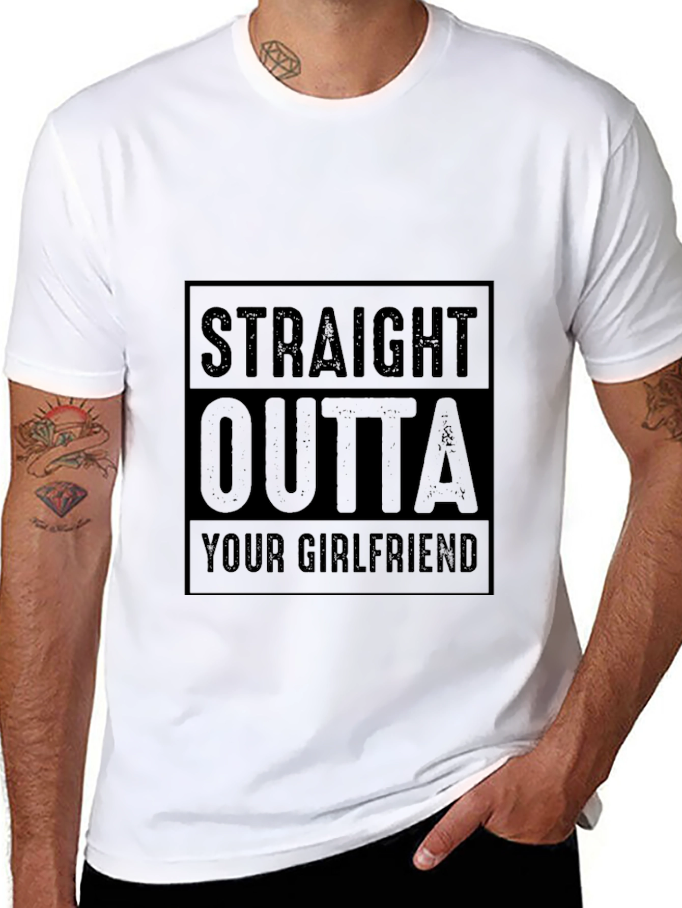 Straight Outta Your Girlfriend Black Graphic Tee