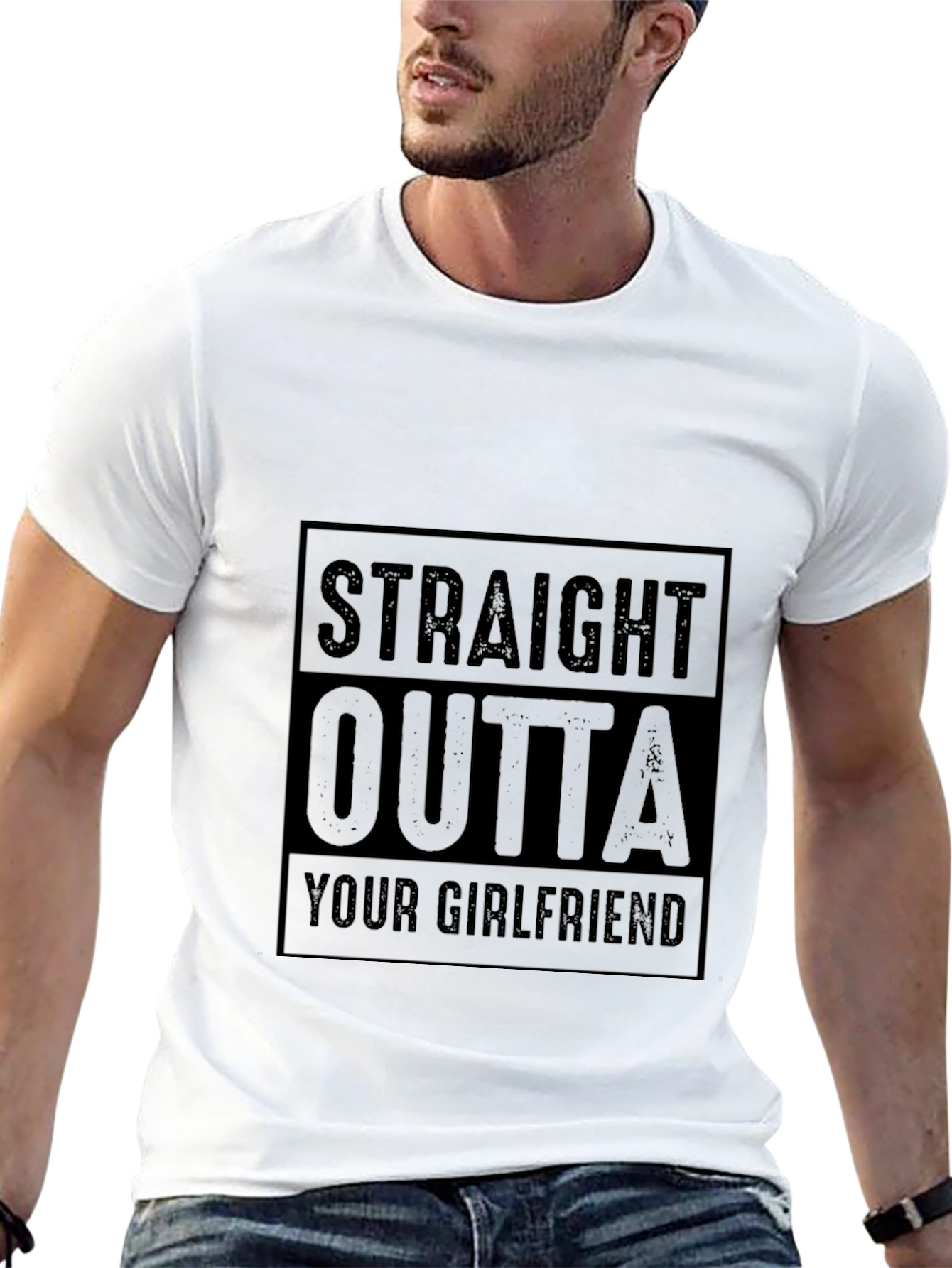 Straight Outta Your Girlfriend Black Graphic Tee