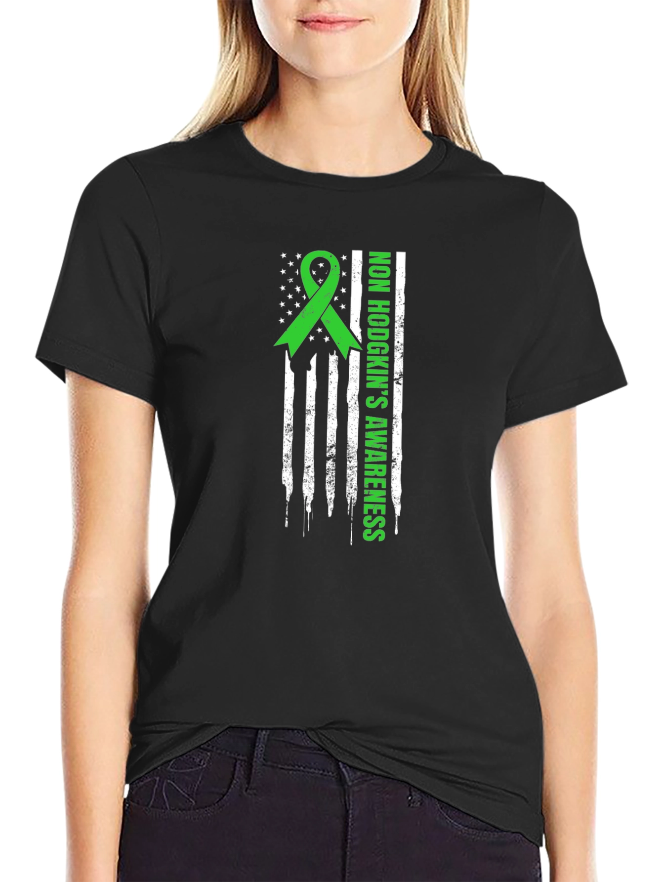 Non Hodgkins Awareness T-Shirt - Green Ribbon