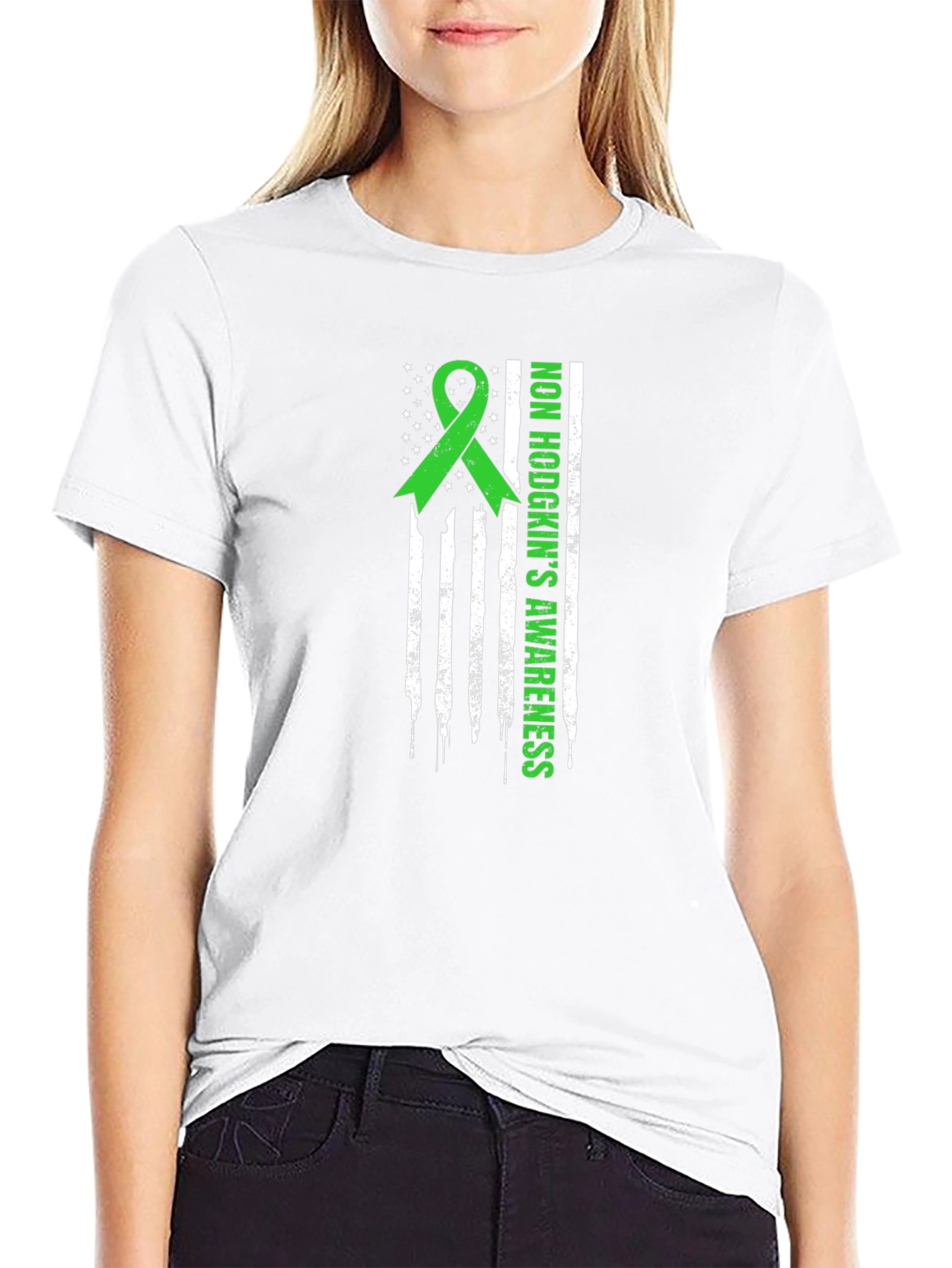 Non Hodgkins Awareness T-Shirt - Green Ribbon