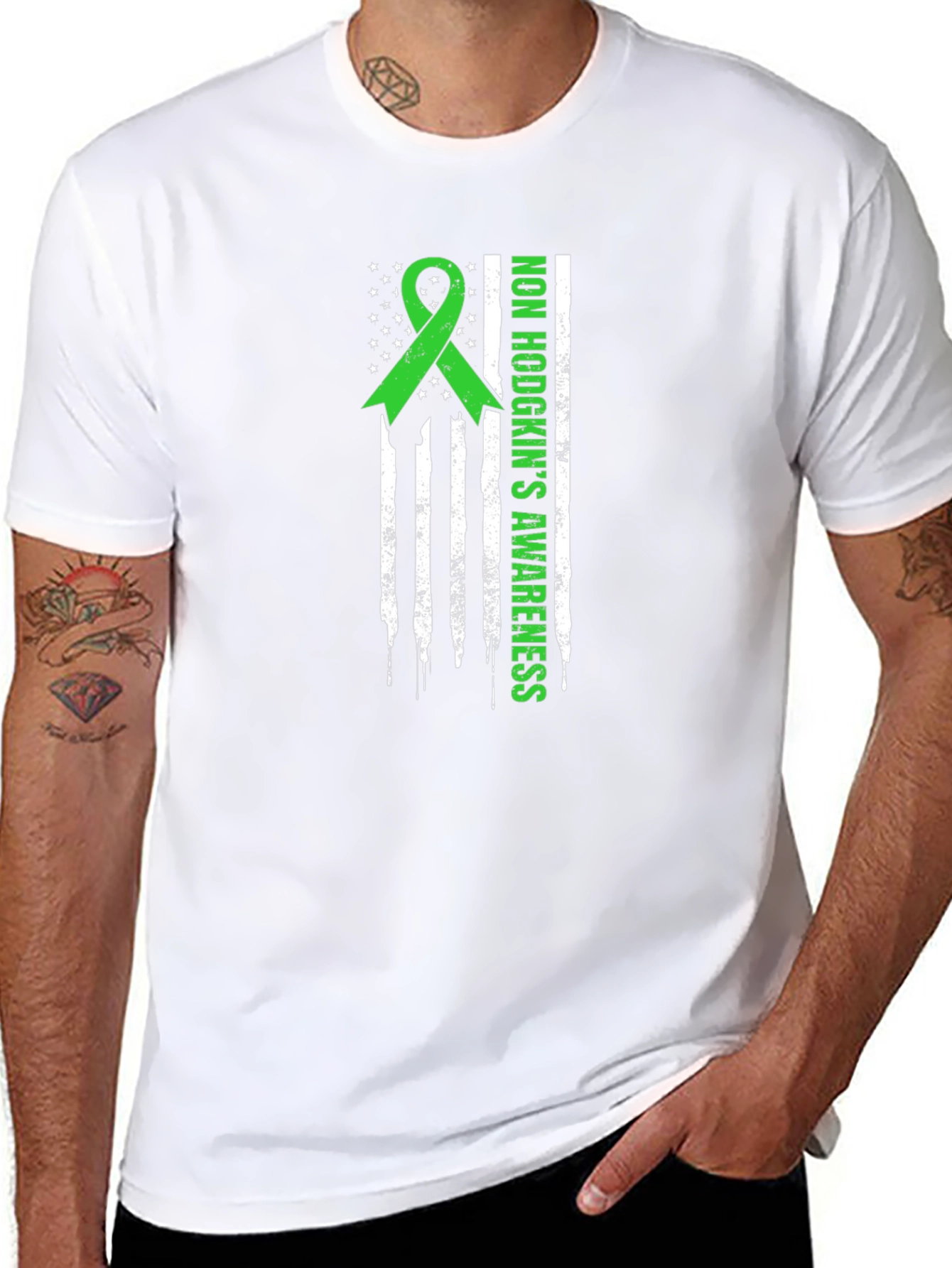 Non Hodgkins Awareness T-Shirt - Green Ribbon