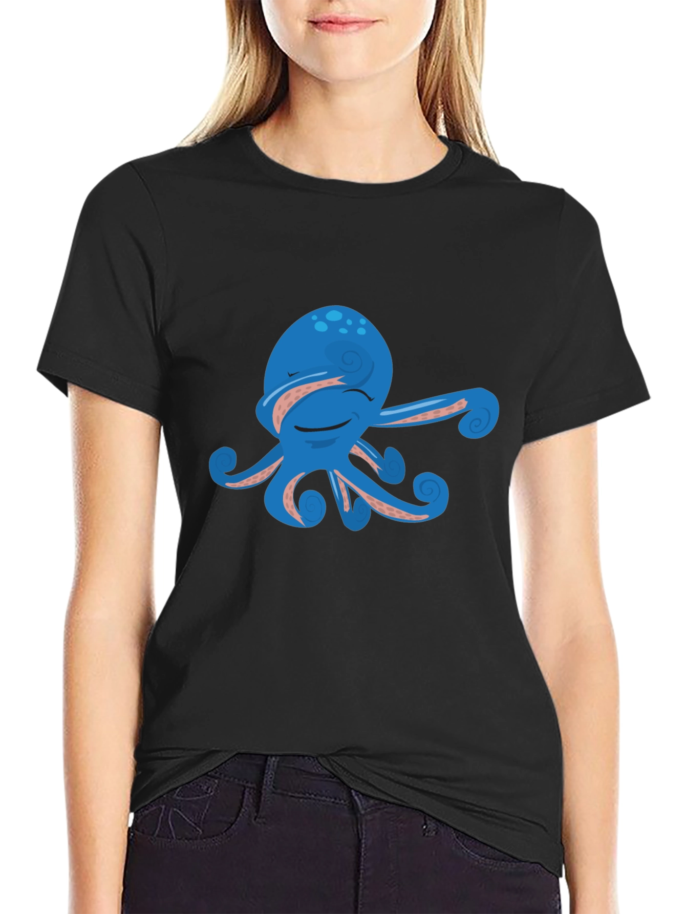 Cool Octopus Graphic Tee - Mens Black Shirt