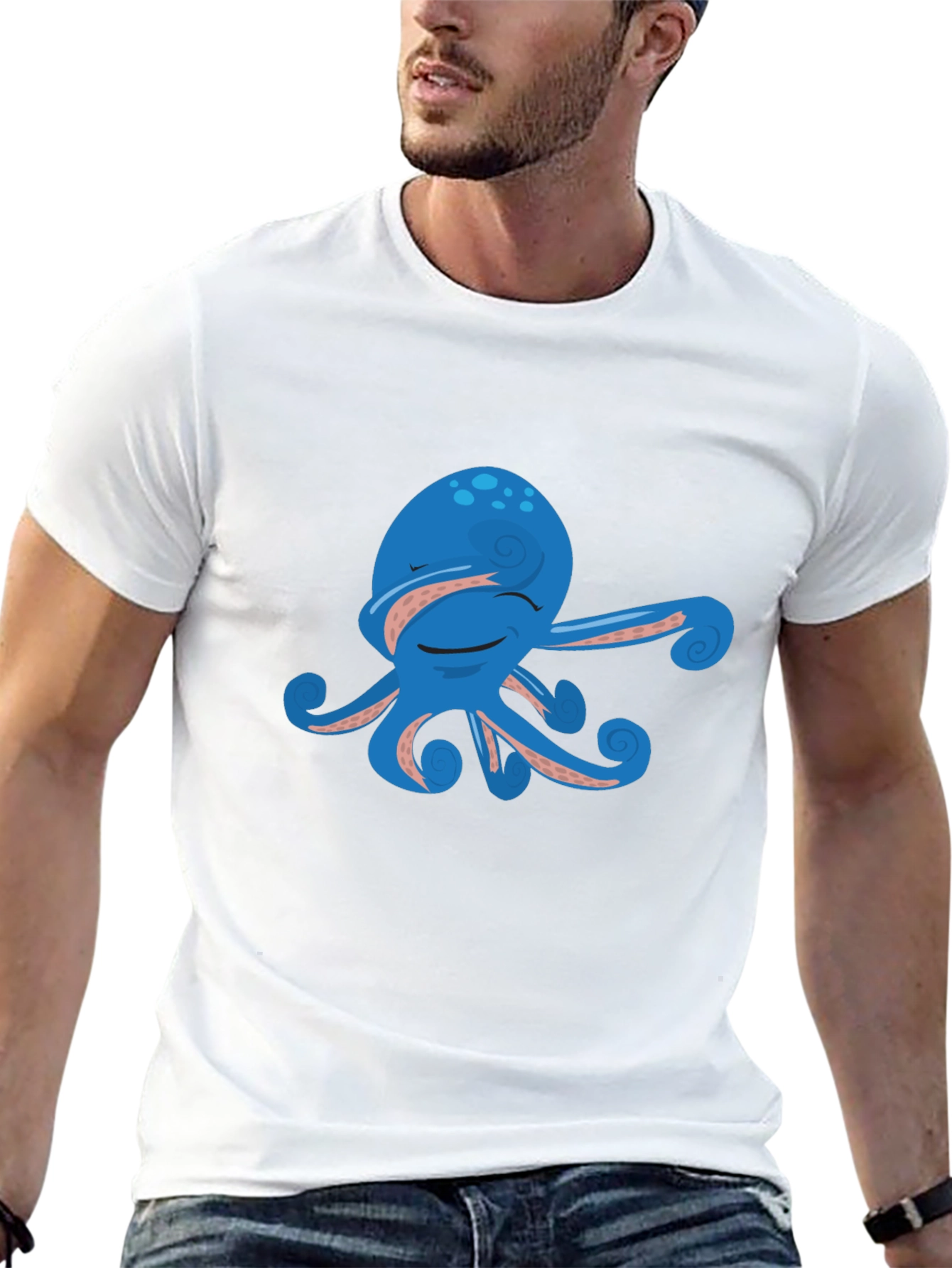 Cool Octopus Graphic Tee - Mens Black Shirt