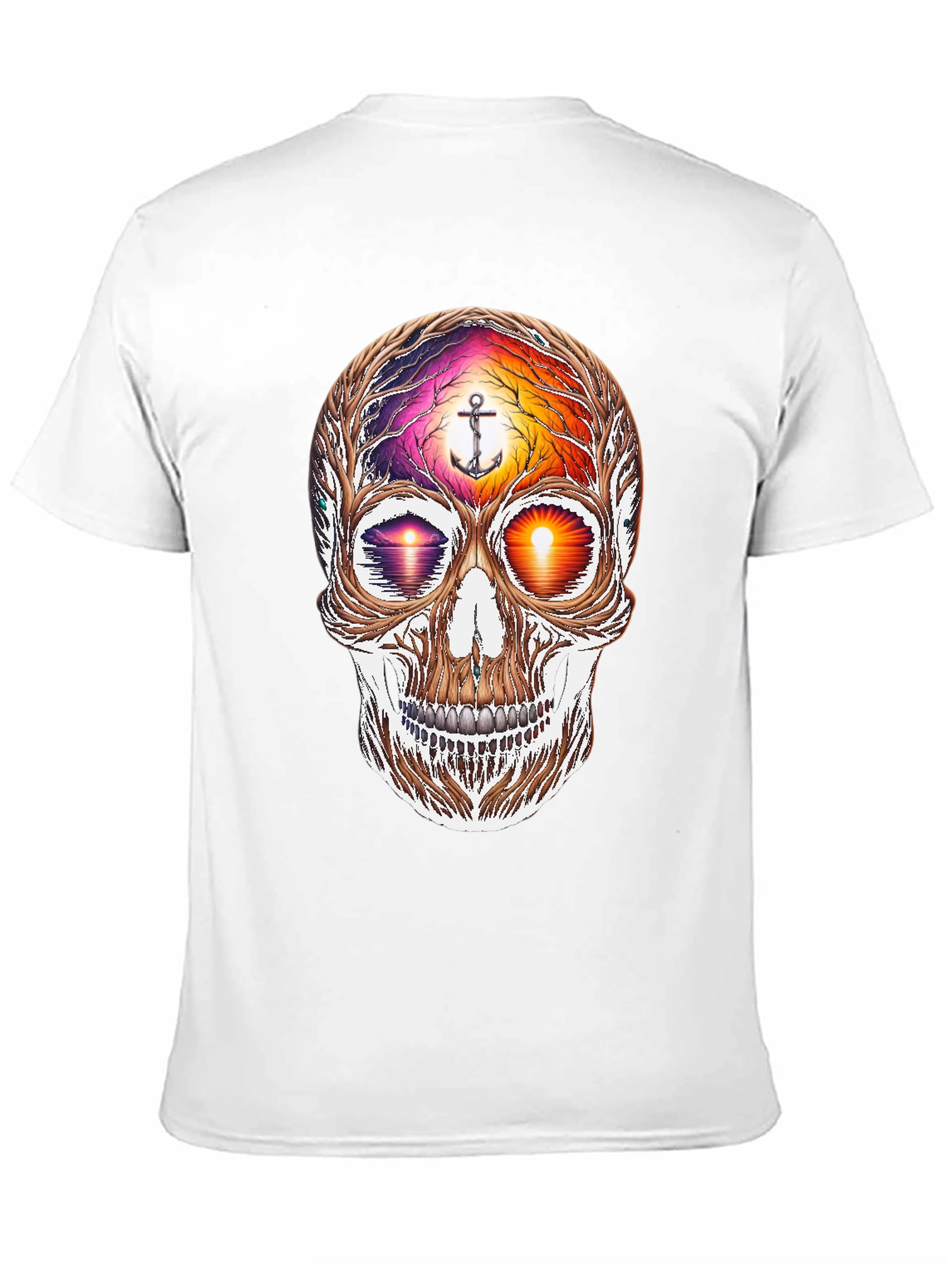 Sunset Skull Graphic Tee - Coastal Vibes Shirt